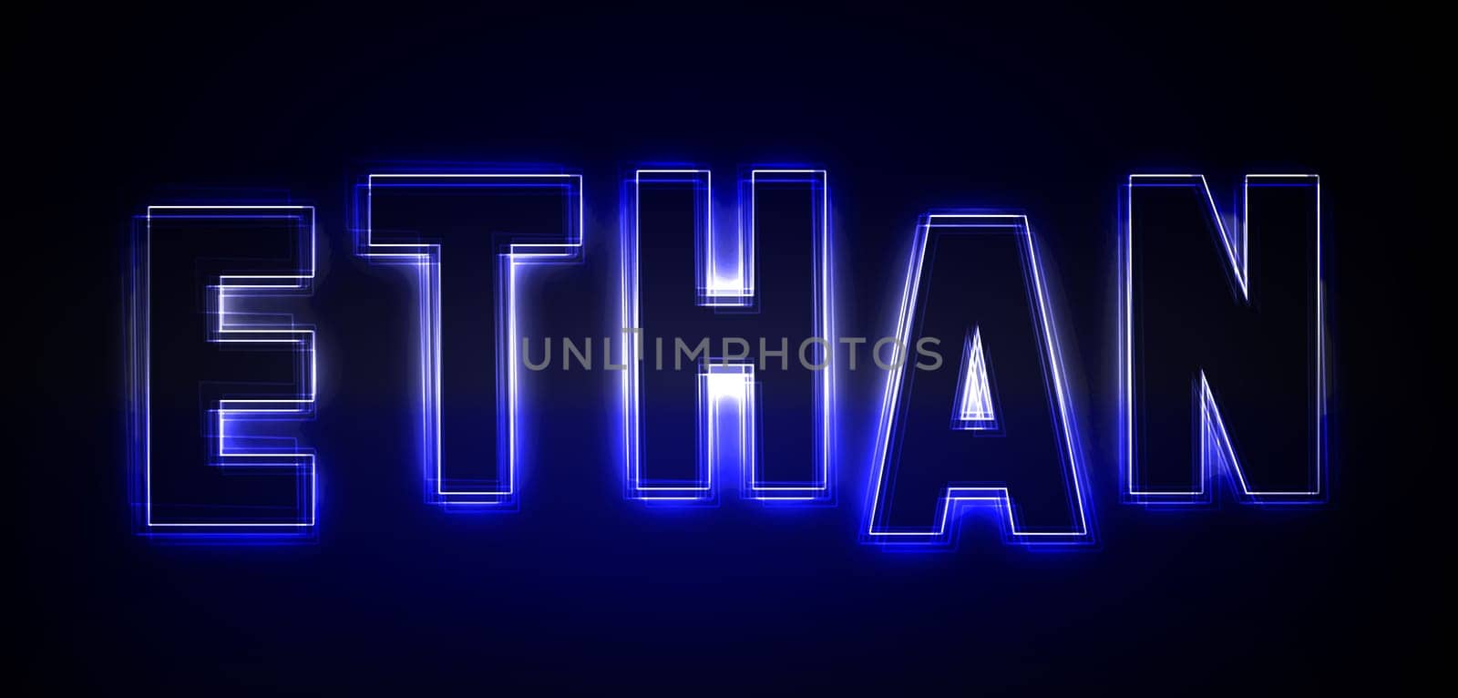 Ethan as an illustration in neon light style