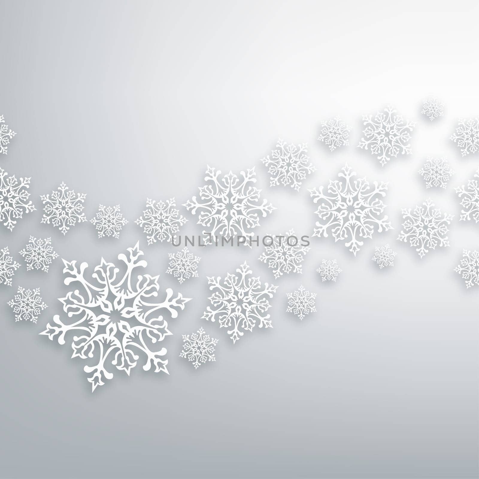 White Christmas snowflakes contemporary seamless pattern. Vector illustration layered for easy manipulation and custom coloring.