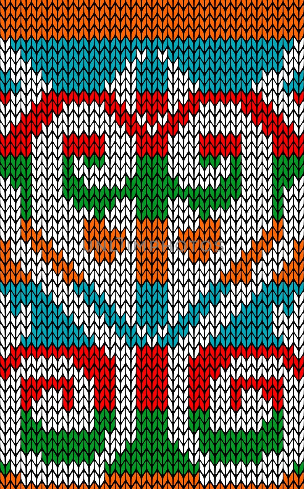 Vintage xmas embroidery guard seamless pattern. Jacquard design. Vector illustration layered for easy manipulation and custom coloring.