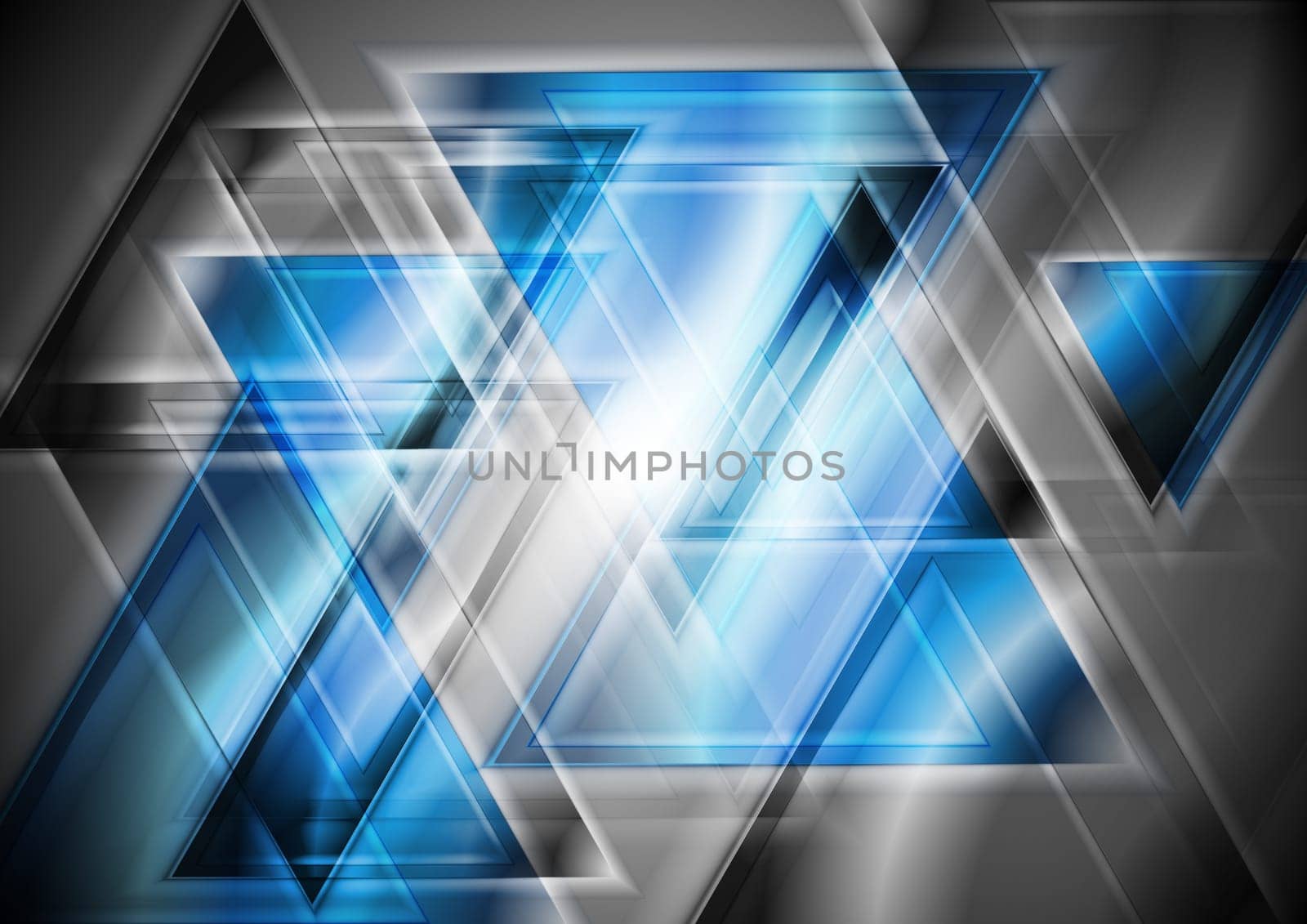 Grey and blue triangles. Vector background eps 10