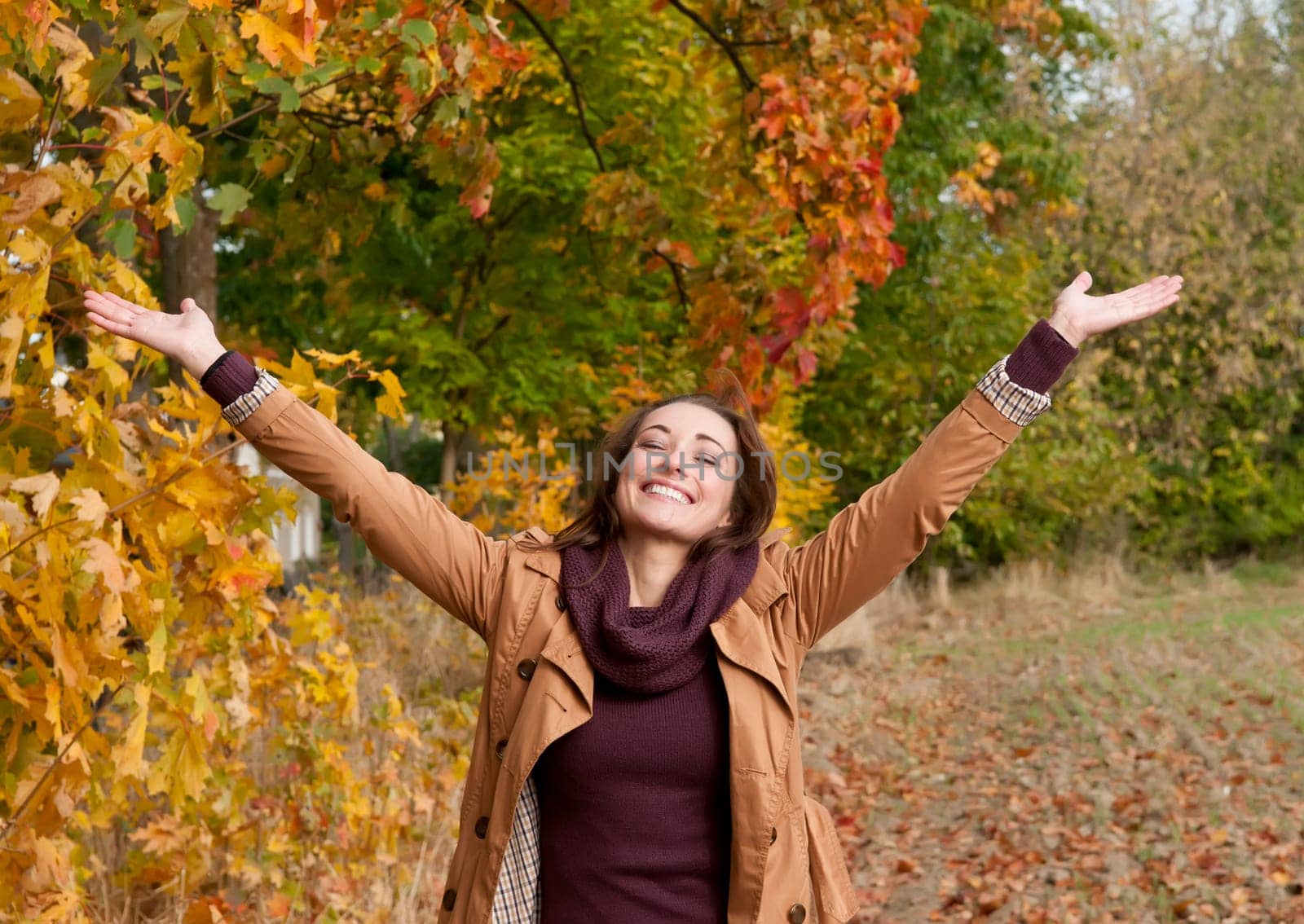 Young woman cheering