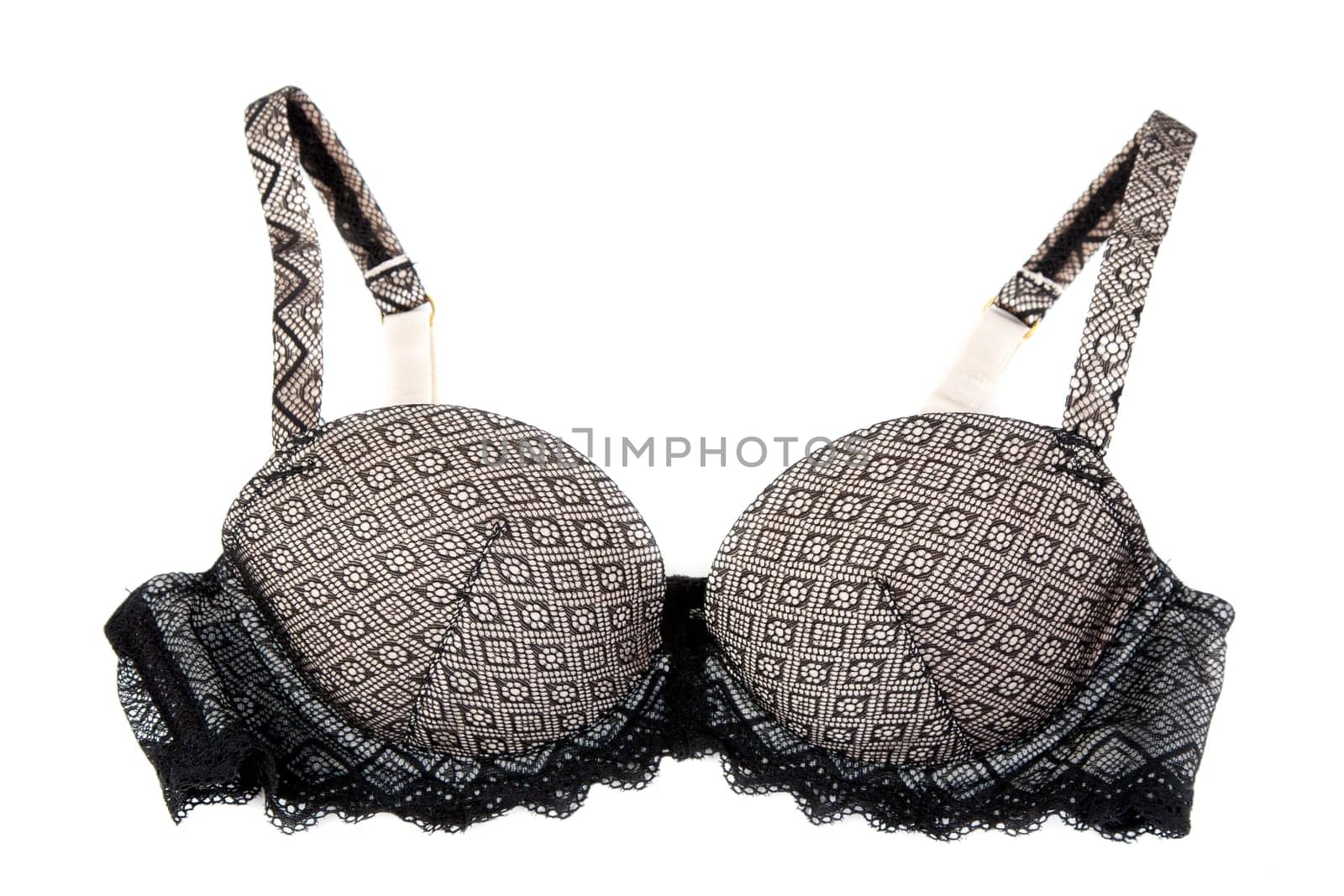 Stylish bra isolated on white background