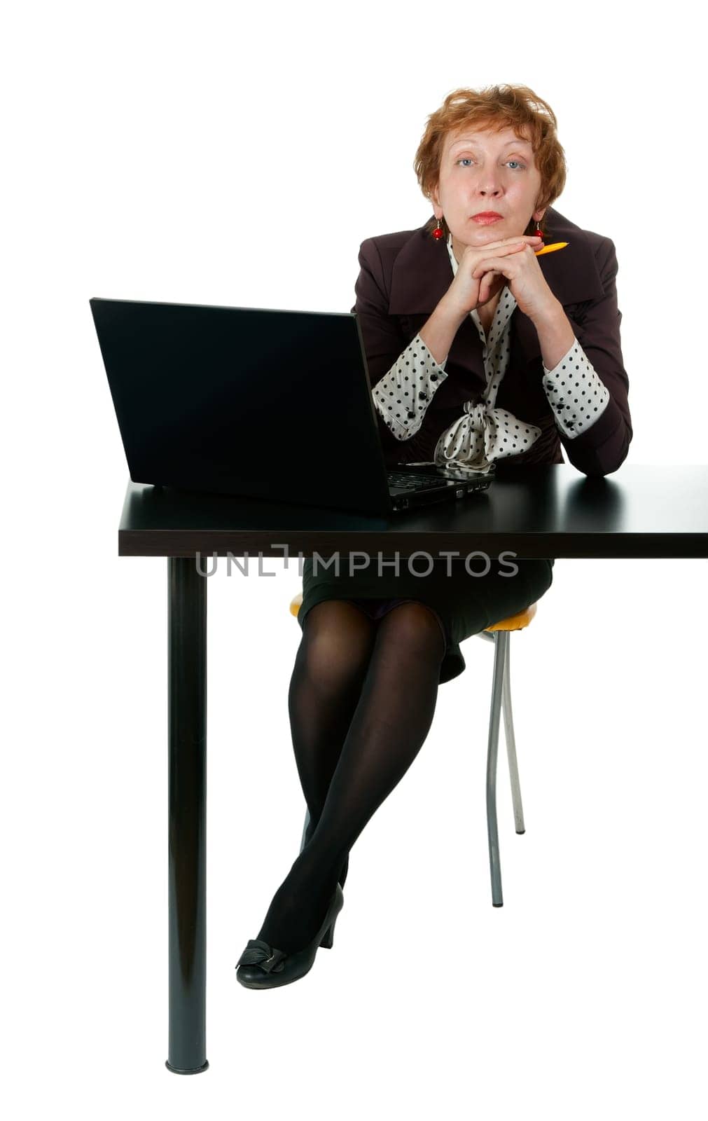 middle-aged woman for the office desk