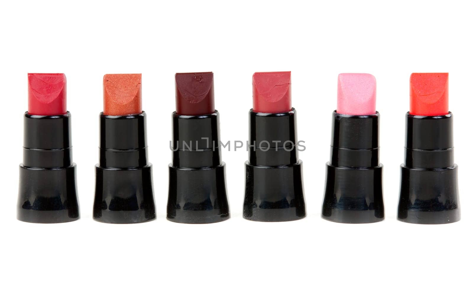 Small set in a number of lipstick isolated on white background
