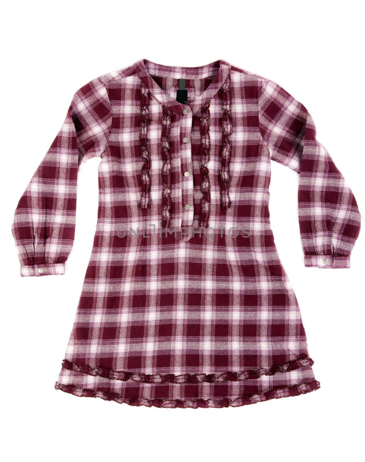 Checkered shirt isolated on white background
