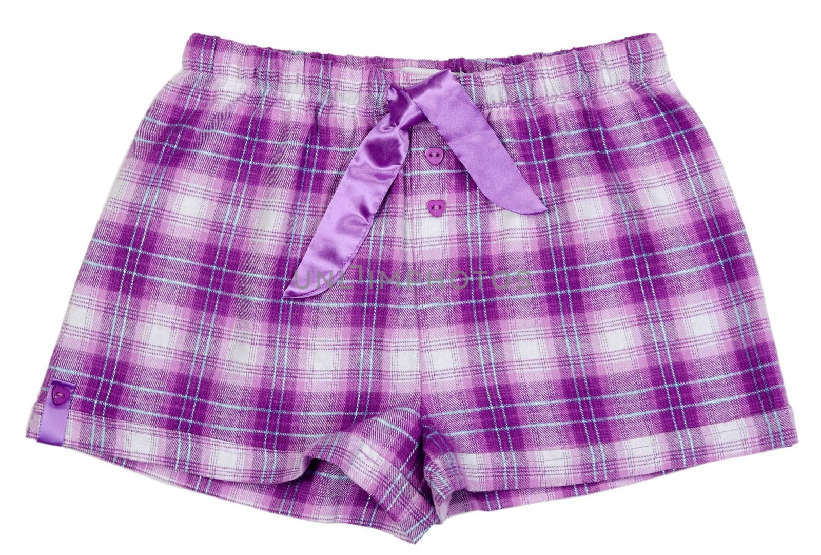 Plaid pajama pants isolated on white background
