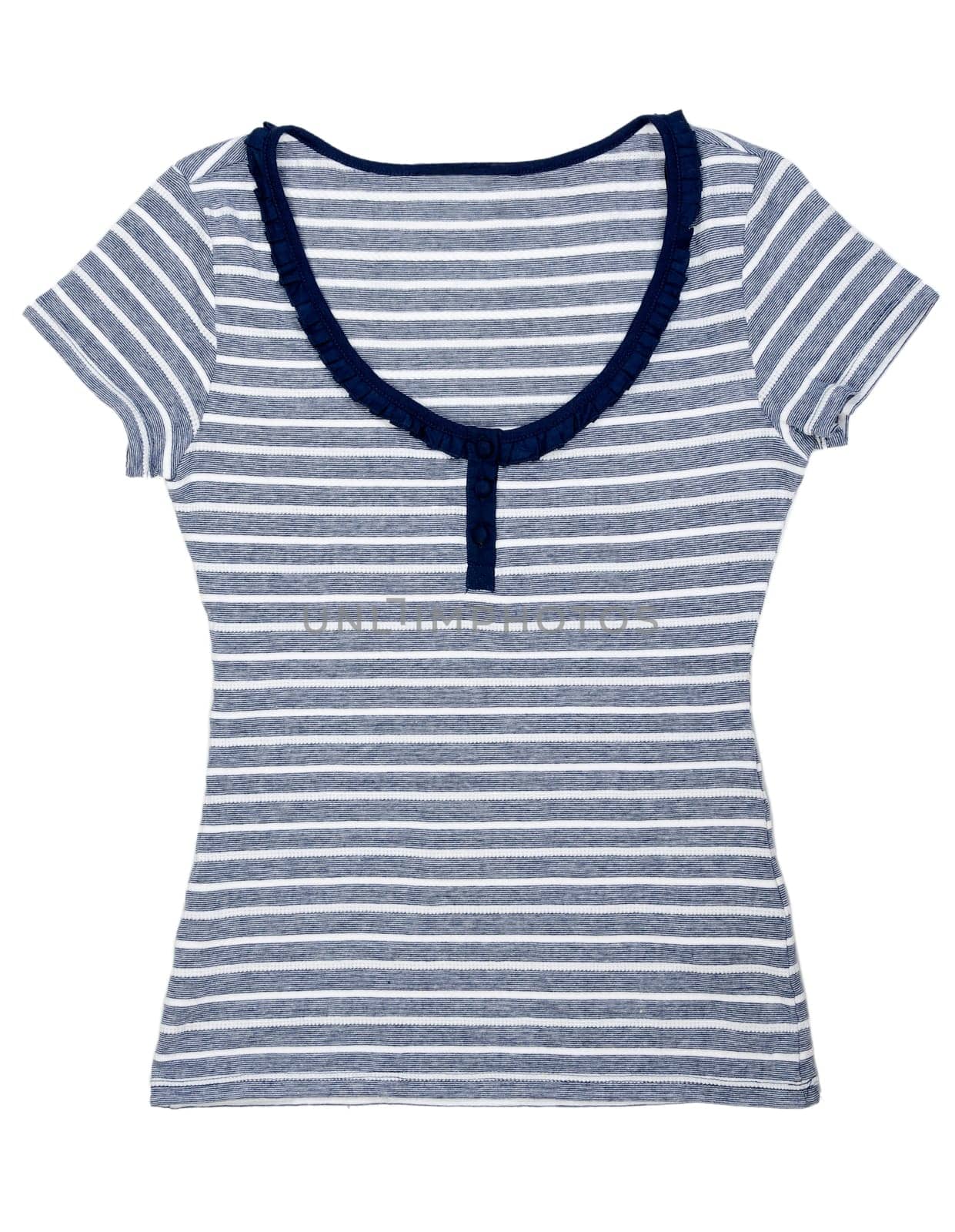 Women's Sports striped shirt. Isolate on white