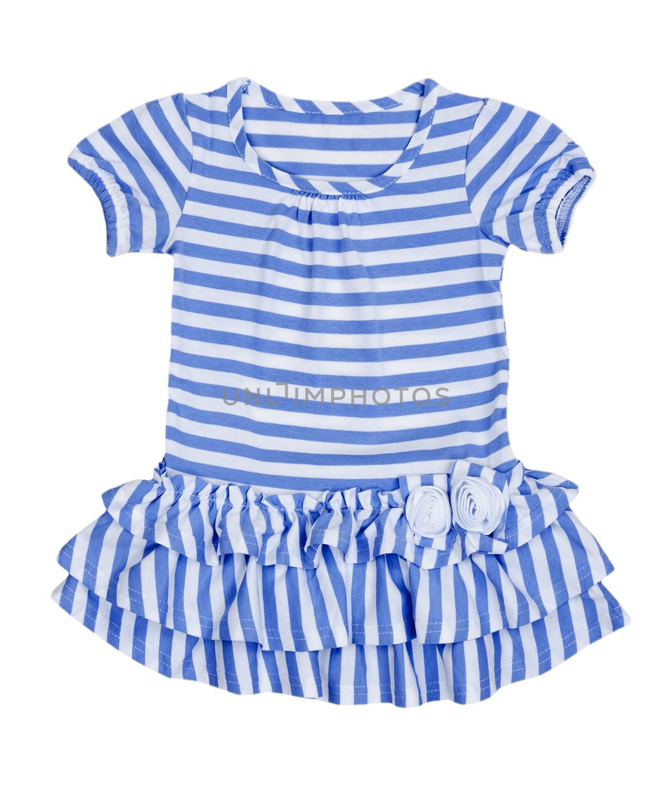 striped baby dress isolated on white background