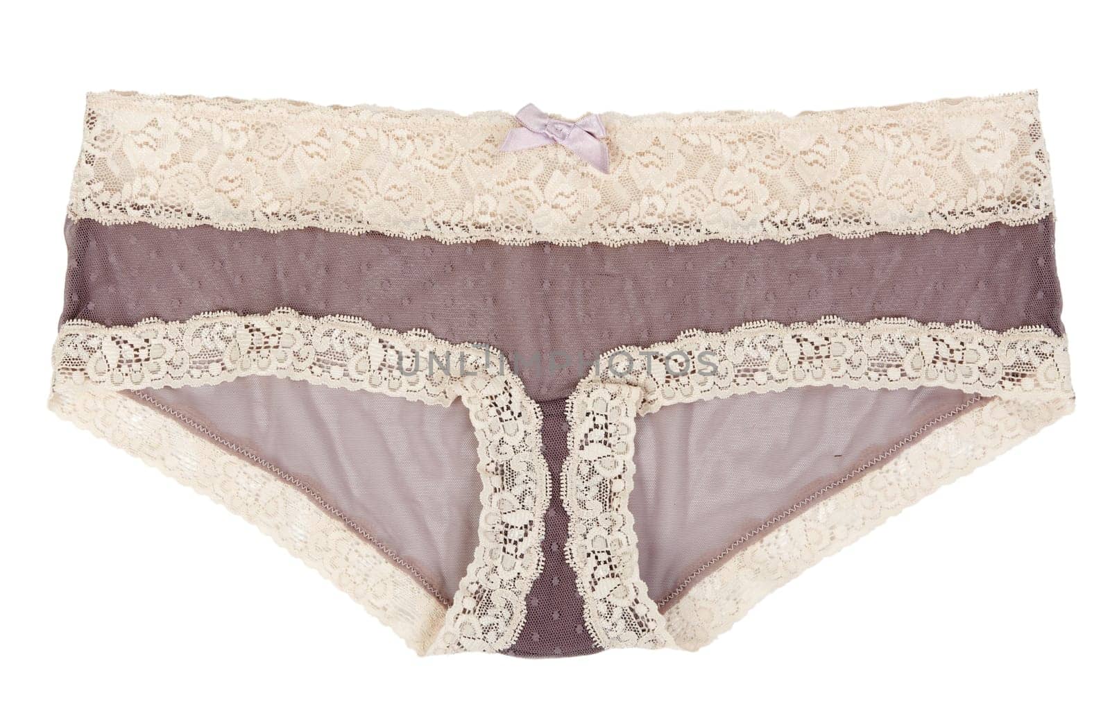 Women's lace panties isolated on white background