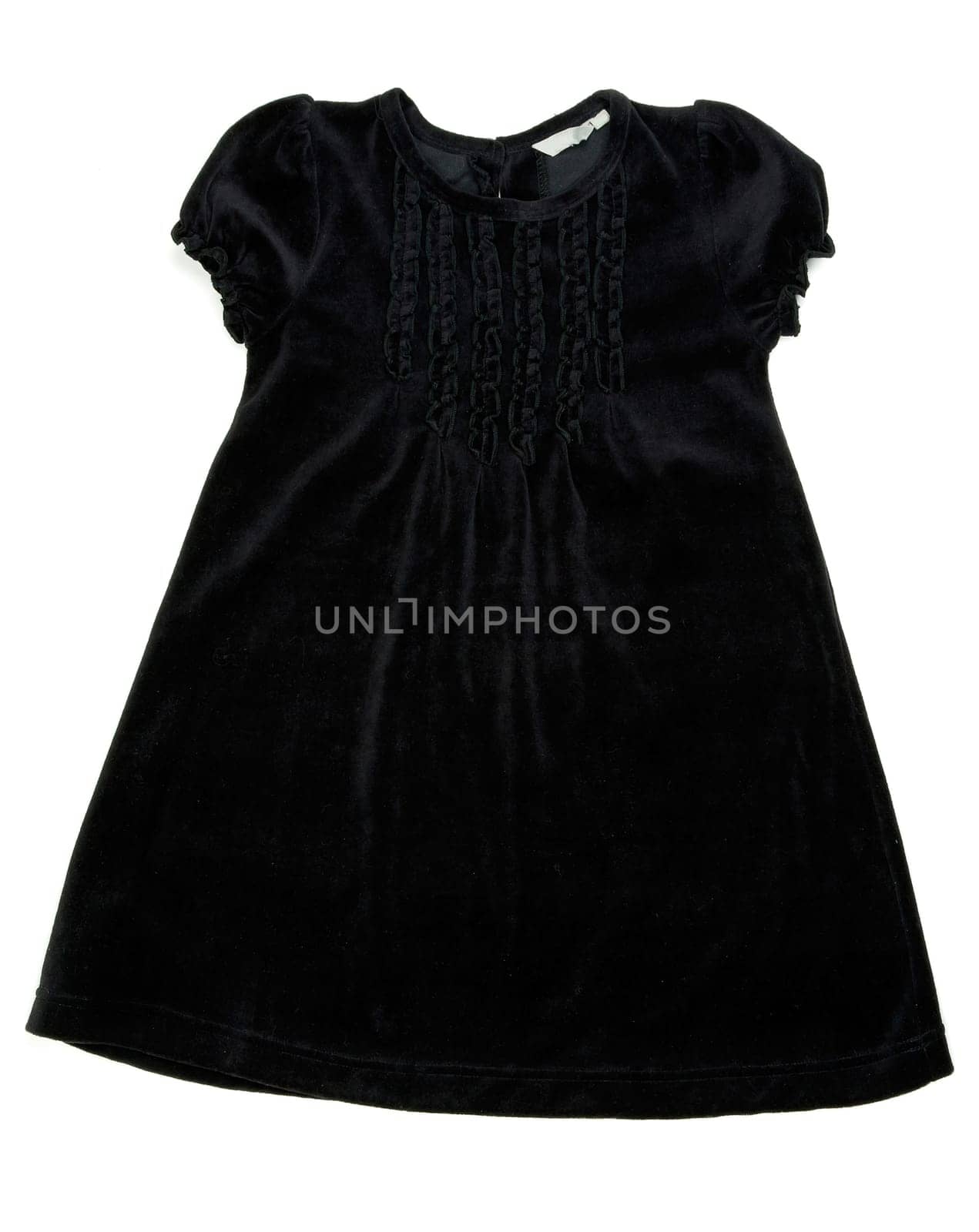 Black children's dress on a white background