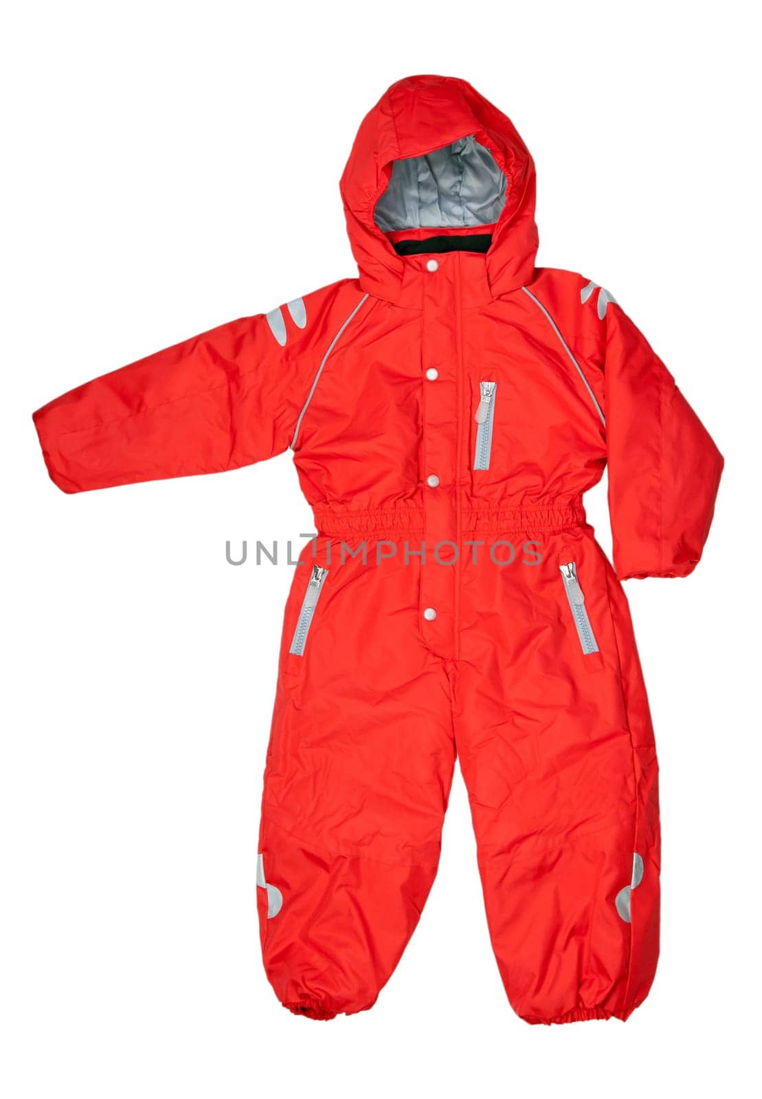 Red Winter rompers isolated on white background