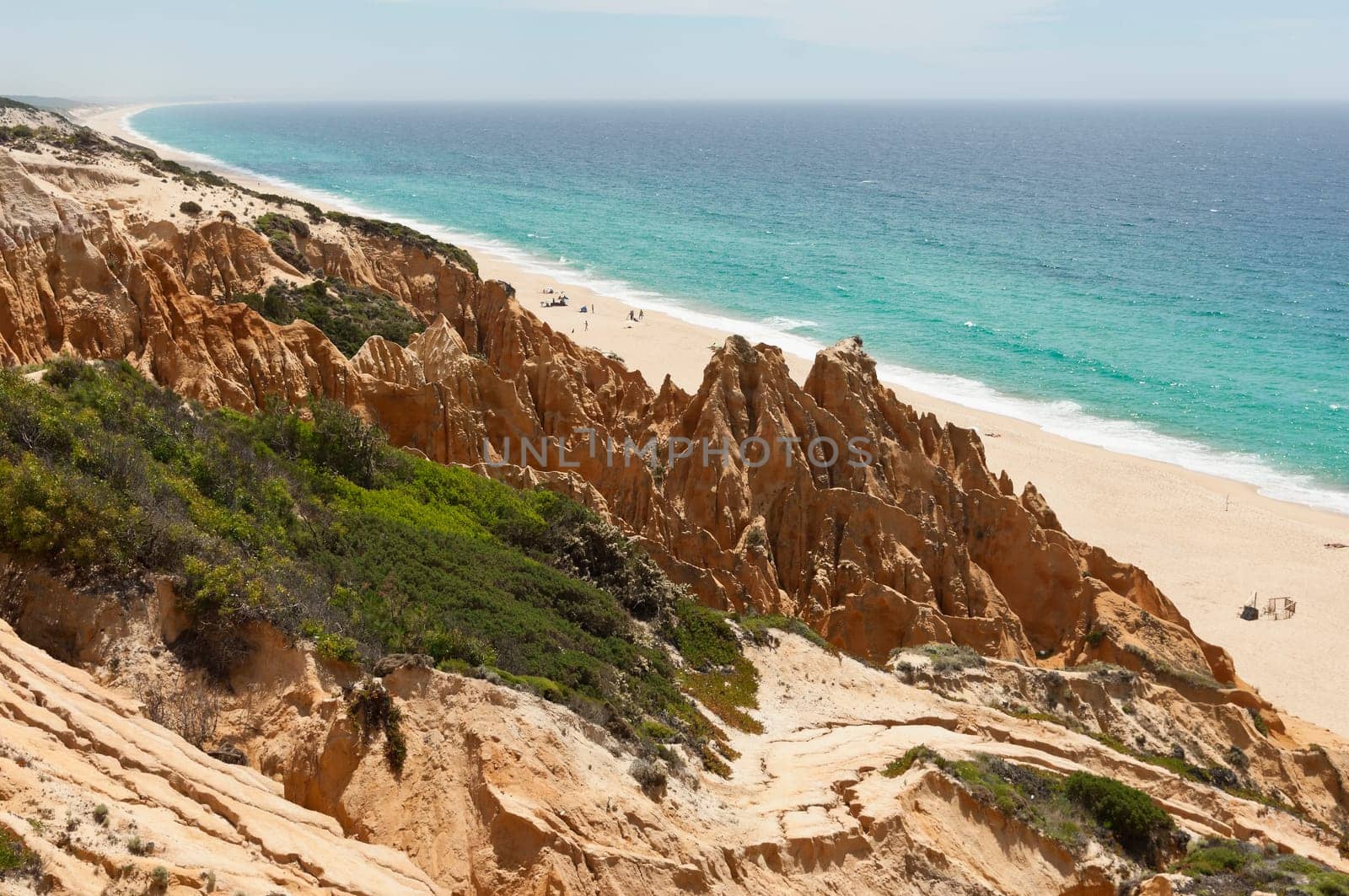 Sandstone cliffs in Gale beach, Comporta , Portugal