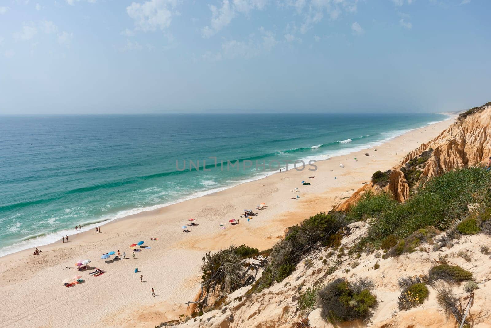 Sandstone cliffs in Gale beach, Comporta , Portugal
