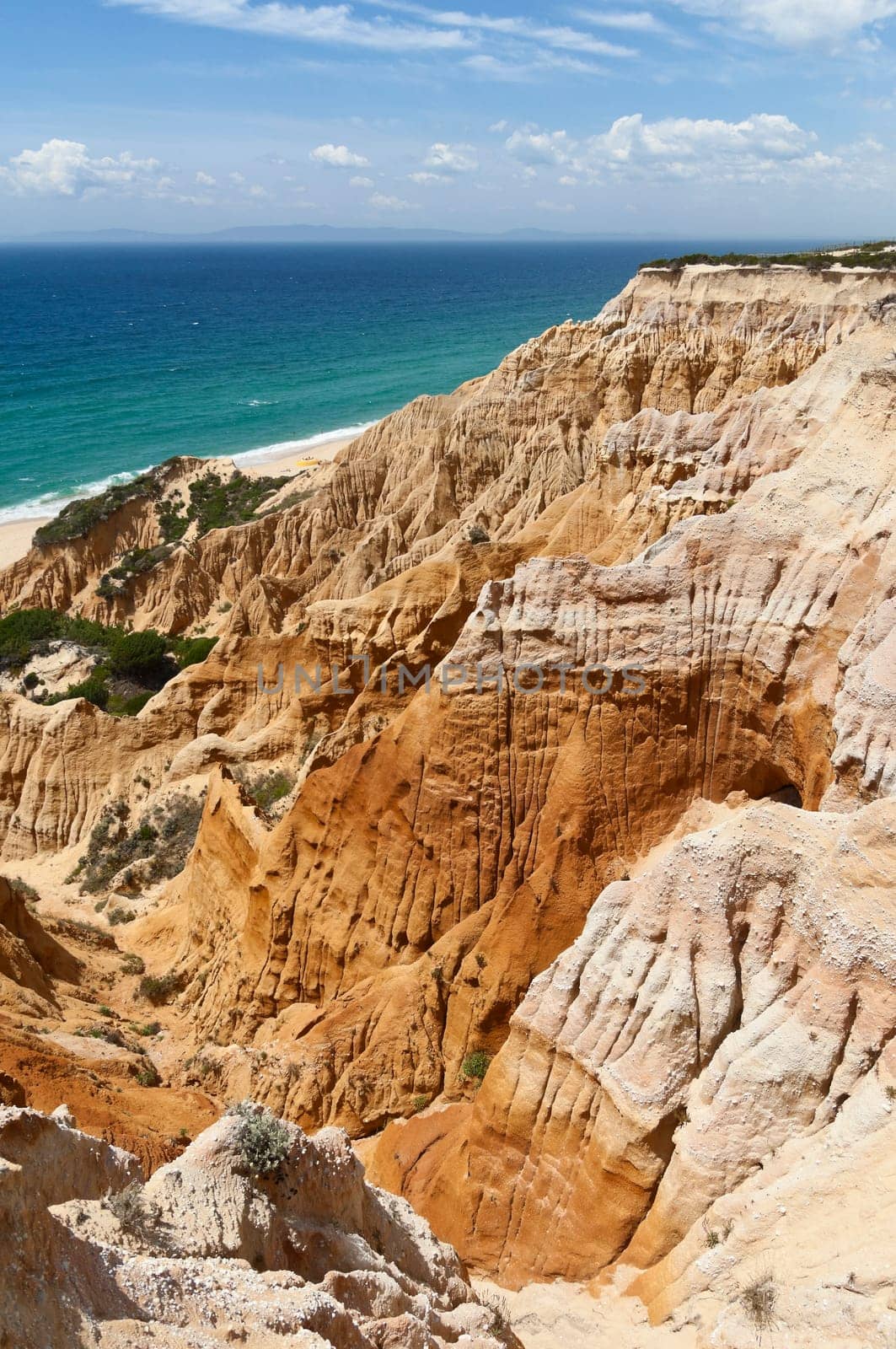 Sandstone cliffs in Gale beach, Comporta , Portugal