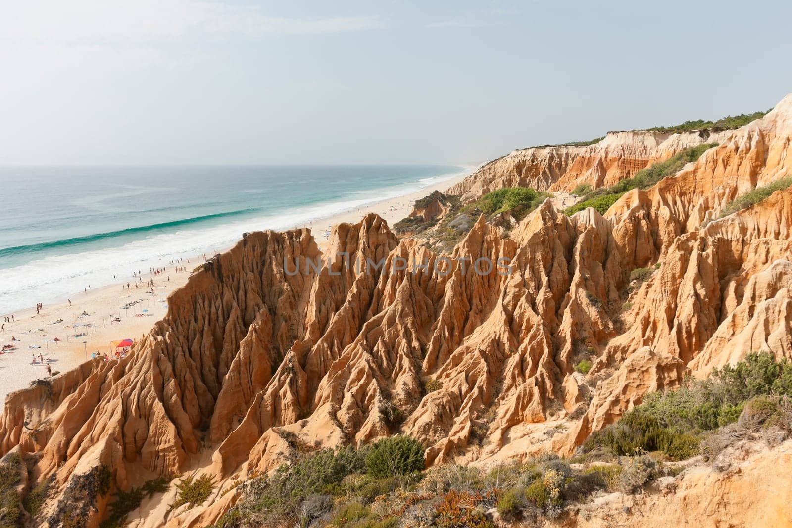 Sandstone cliffs in Gale beach, Comporta , Portugal