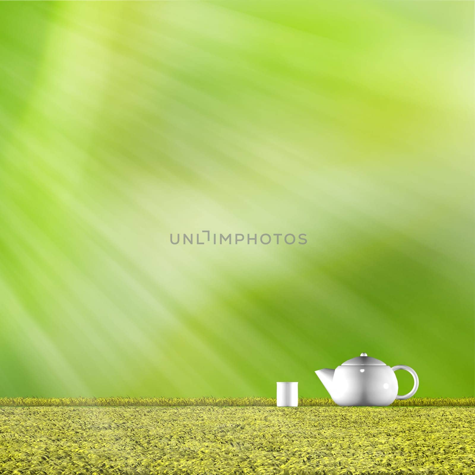 Teapot with nice green background for adv or others purpose use