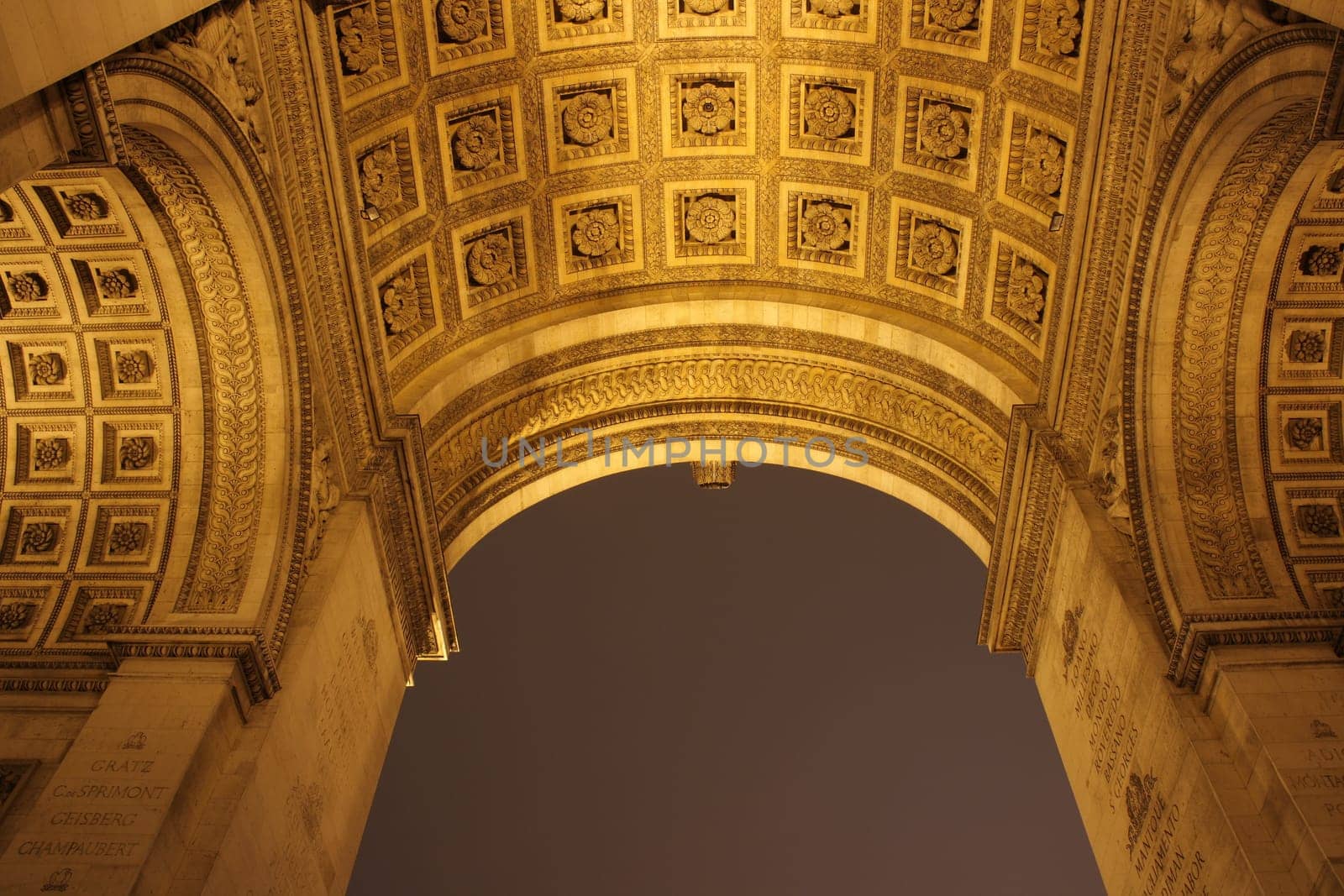 Arc de Triomphe in champs-elysees photographed in night