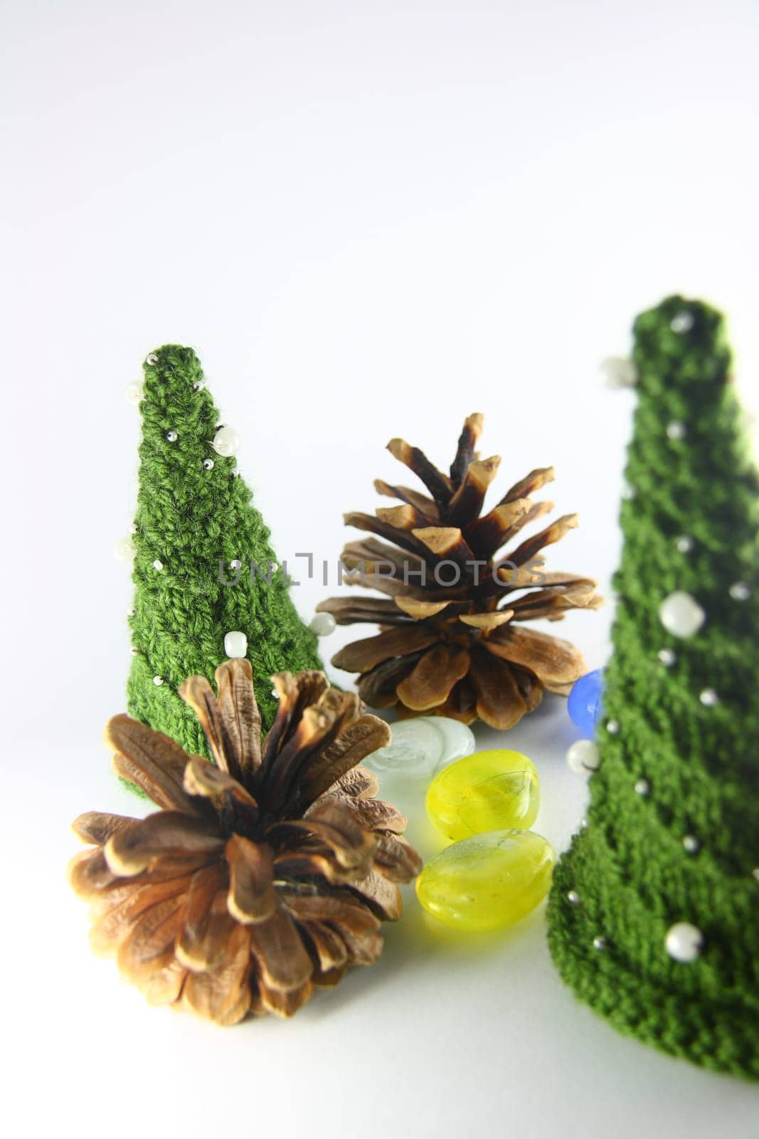small winter isolated on white with handmade objects