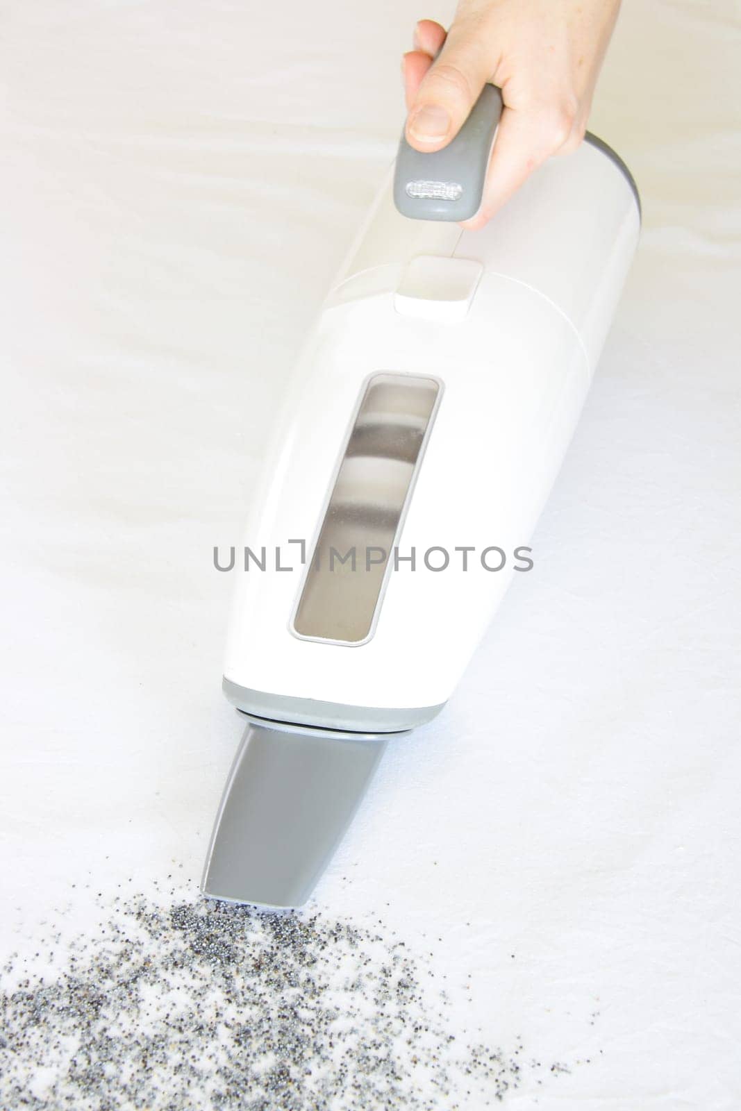 electrical vacuum cleaner on isolated white background