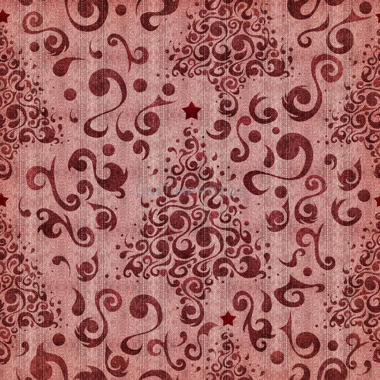 Christmas tree fabric textured seamless pattern background.
