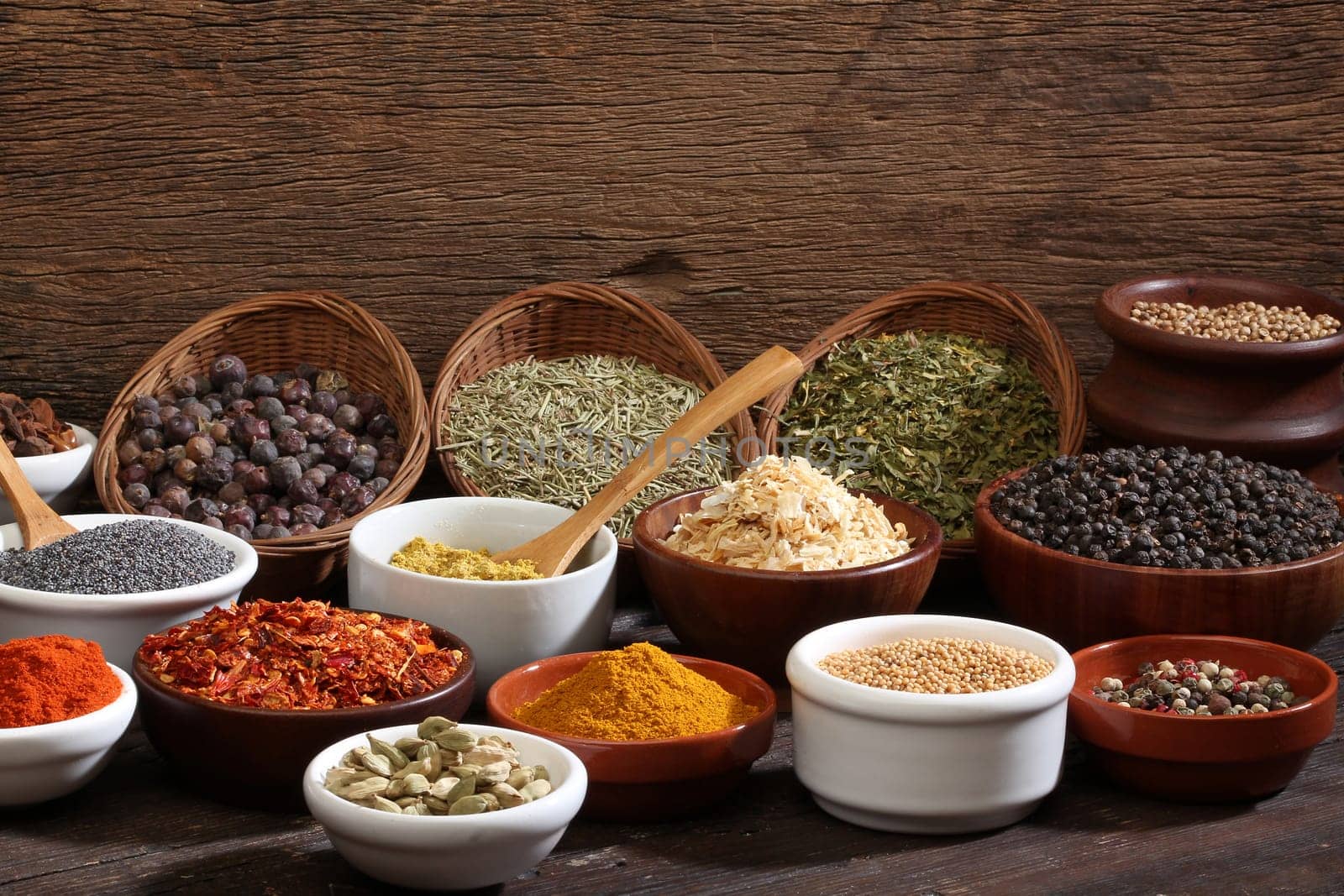 Different spices. Various colours and textures