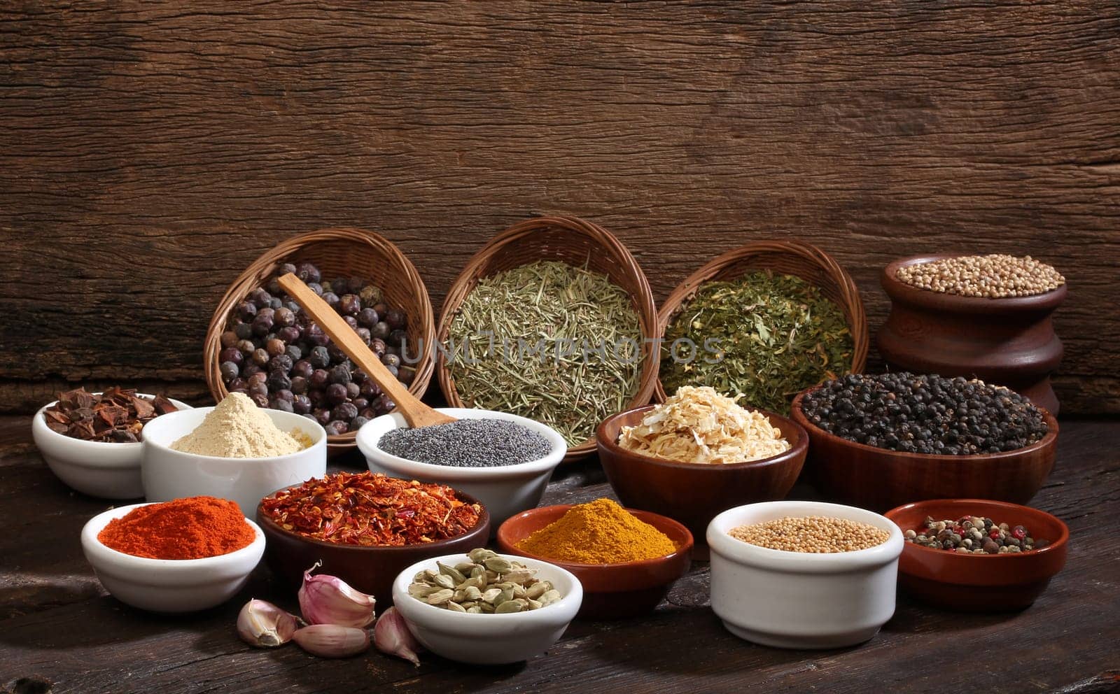 Different spices. Various colours and textures