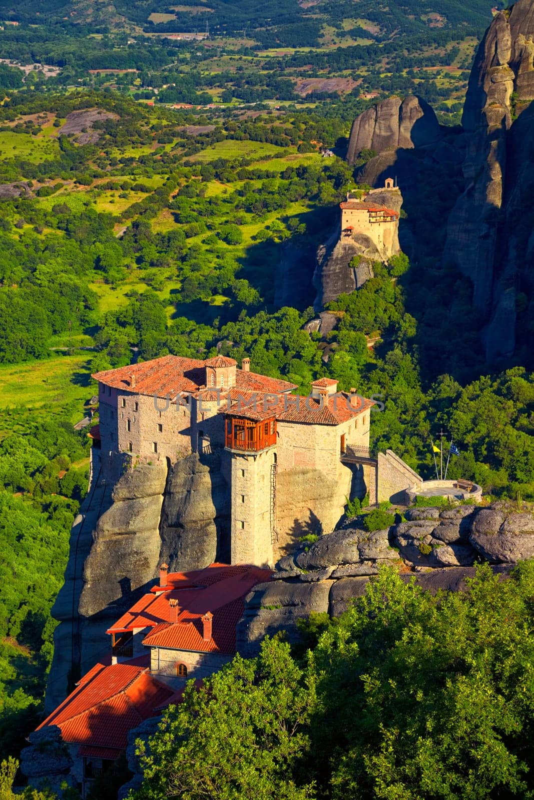Roussanou Monastery of Meteora Monasteries in Trikala region, Greece during summer season.