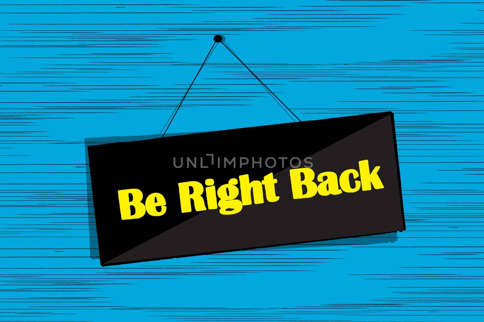 Be right back message board grunge sketch