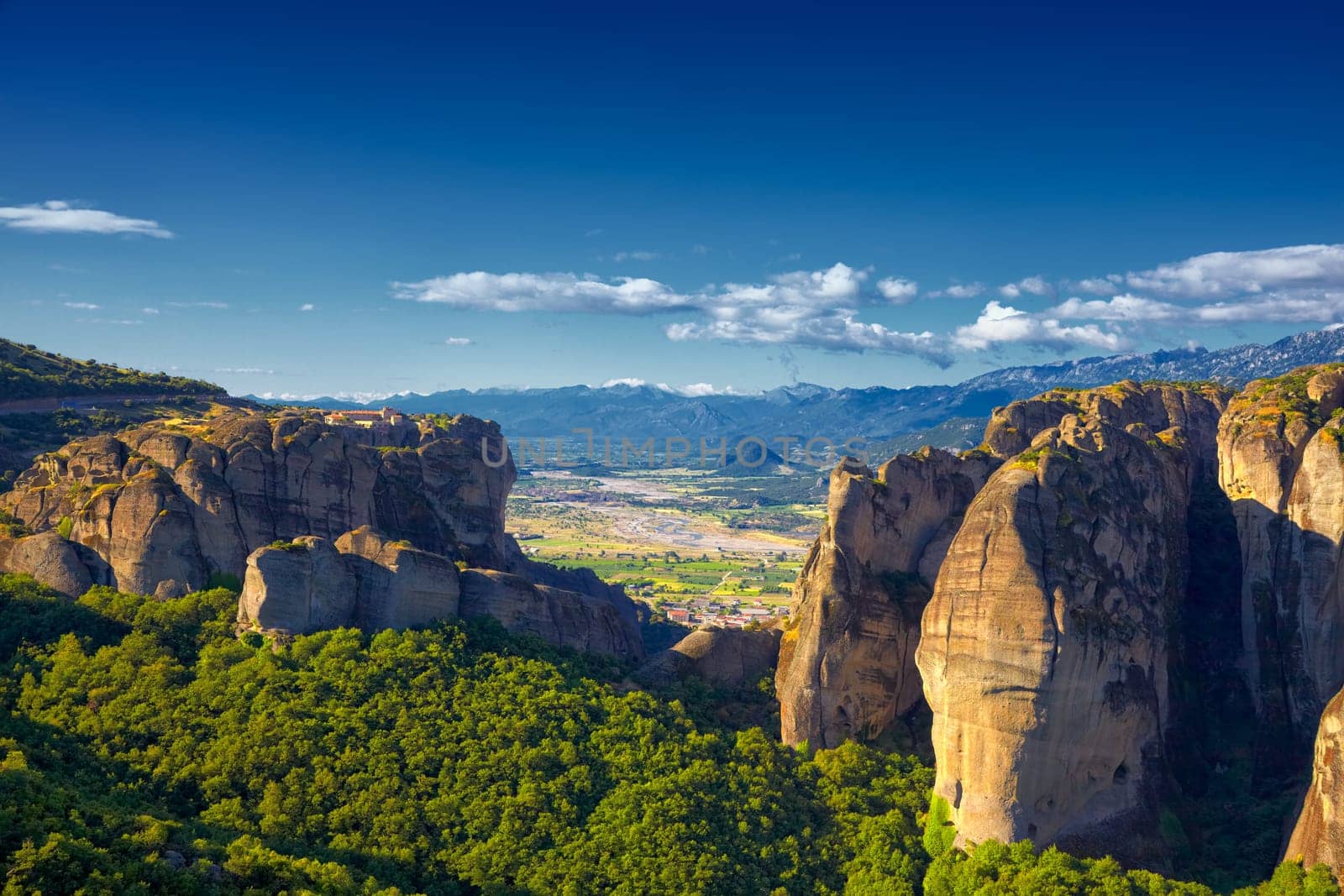 Meteora Monasteries during summer, in Trikala region, Greece.