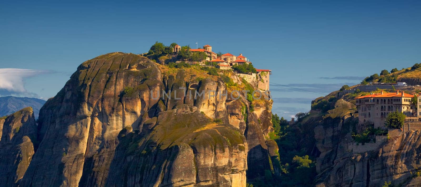 Meteora Monasteries during summer, in Trikala region, Greece.