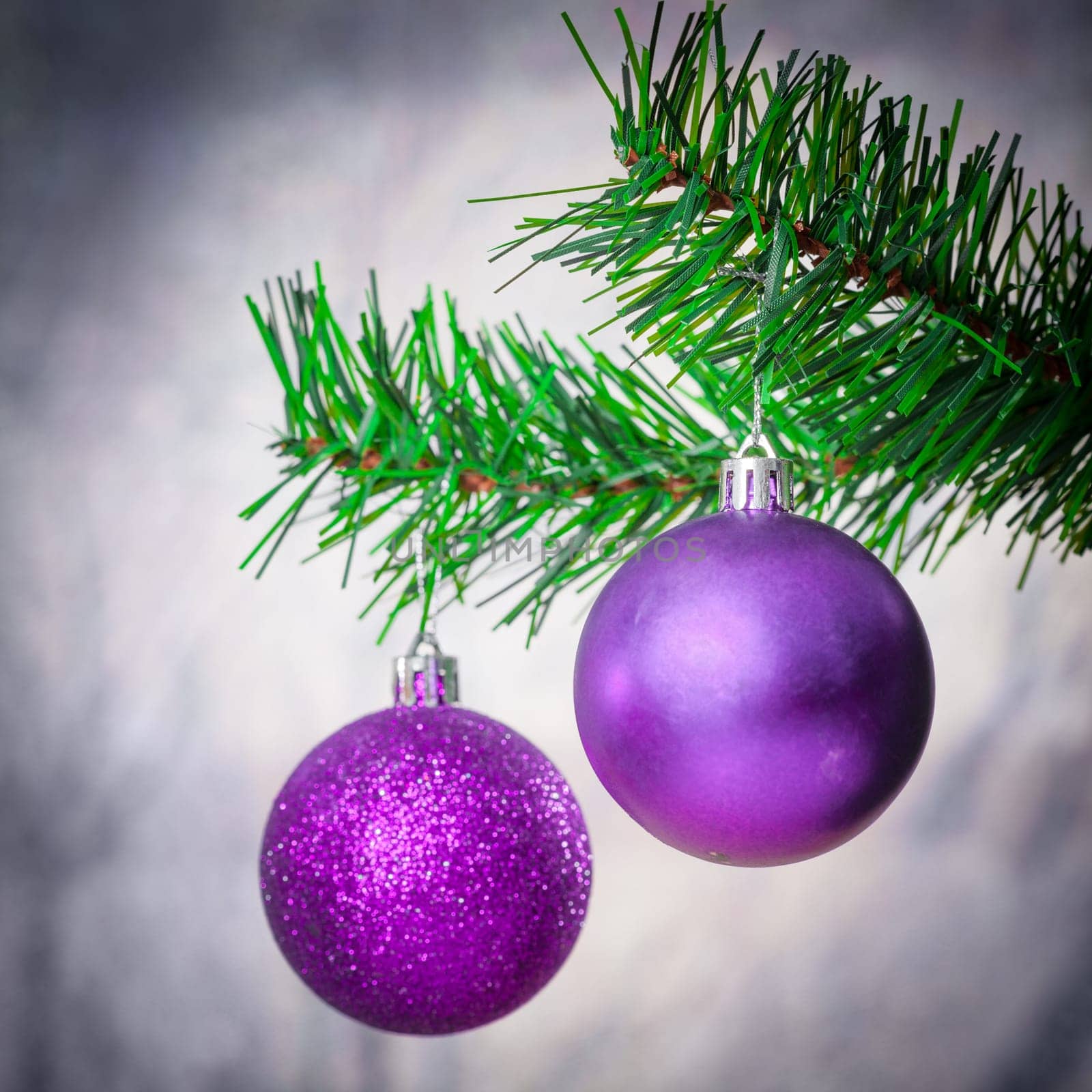 Christmas decorations on abstract background