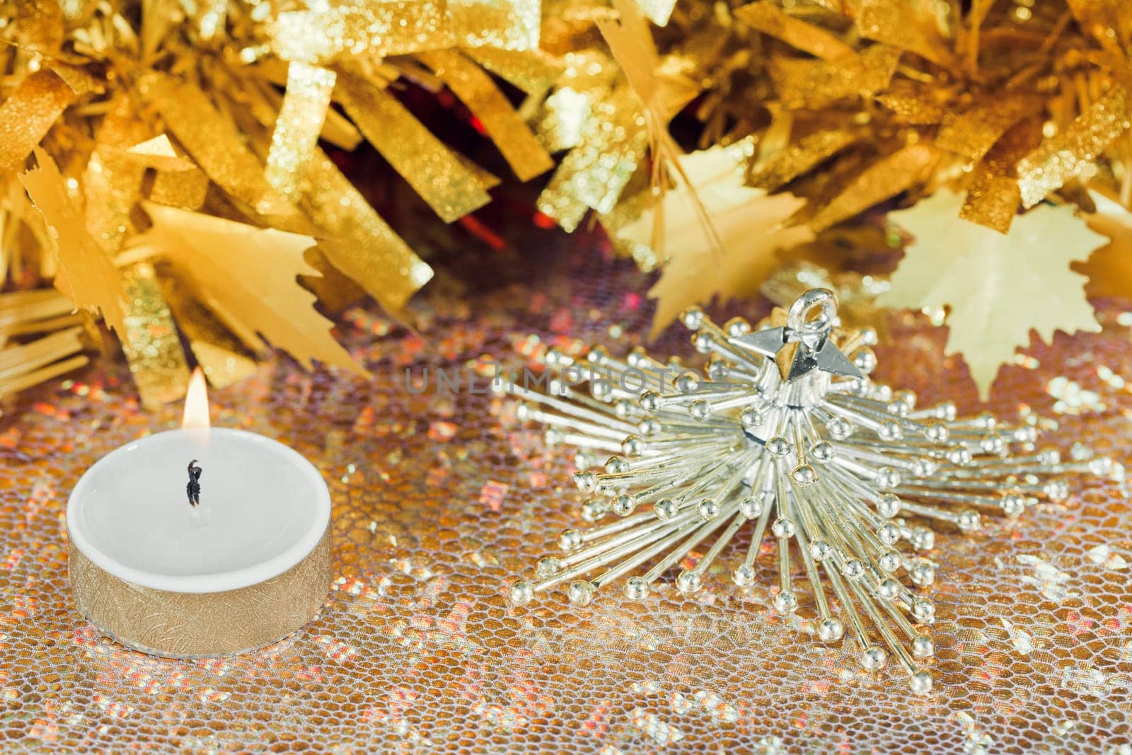Christmas decorations on abstract background