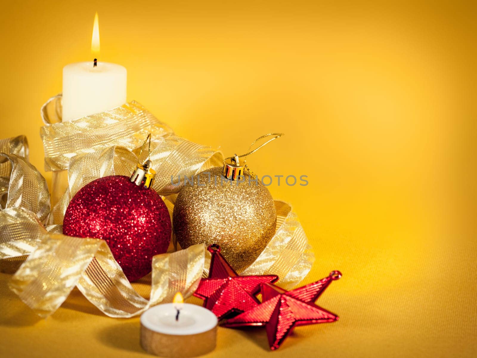 Christmas decorations on abstract background