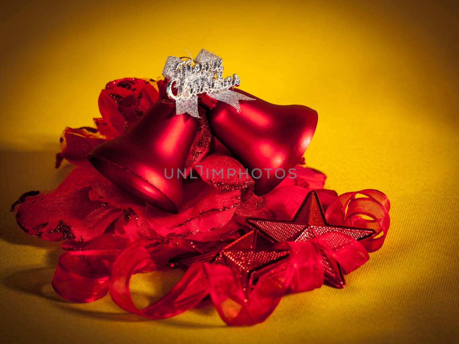 Christmas decorations on abstract background