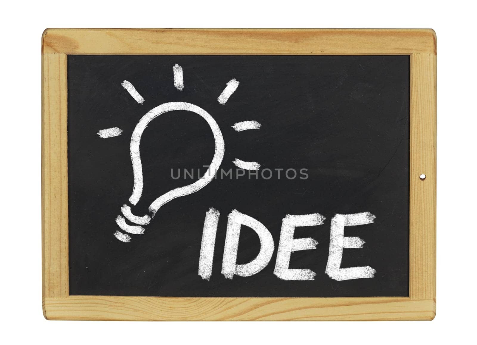 Idea written on a slate
