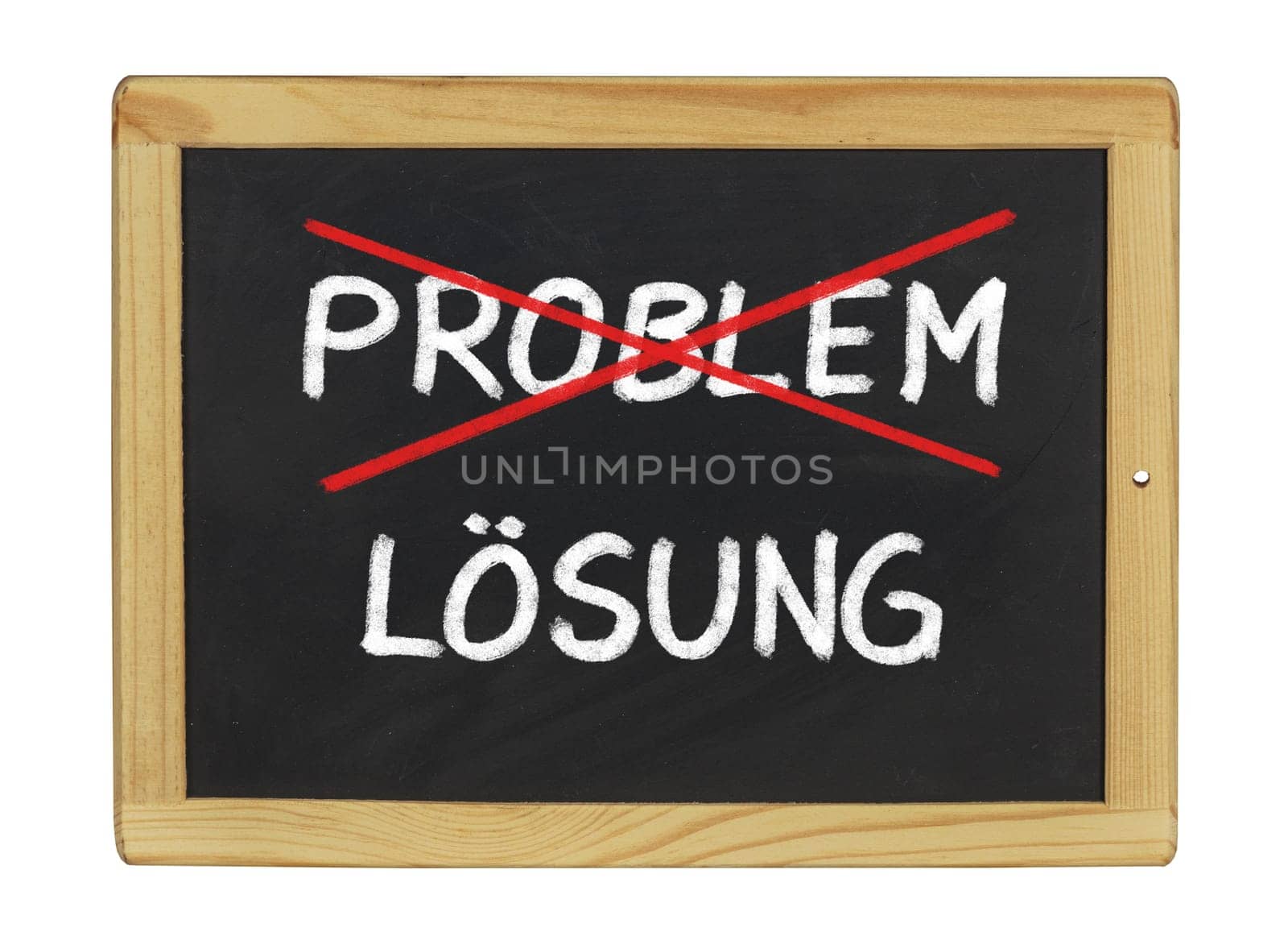 Problem and solution written on a slate