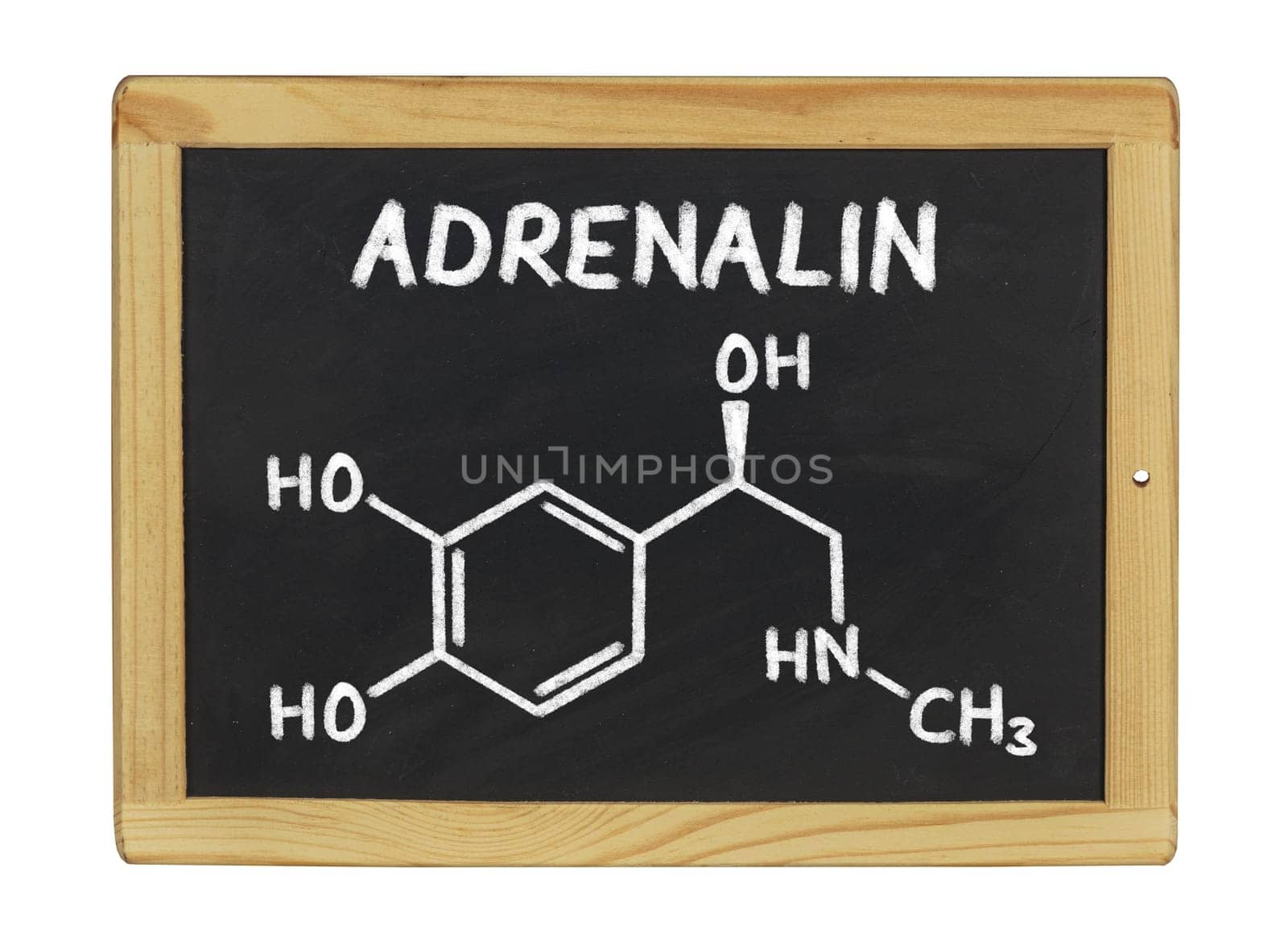 chemical structural formula of adrenaline on a slate