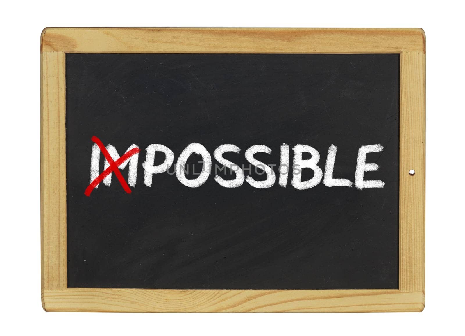 Impossible written on a slate