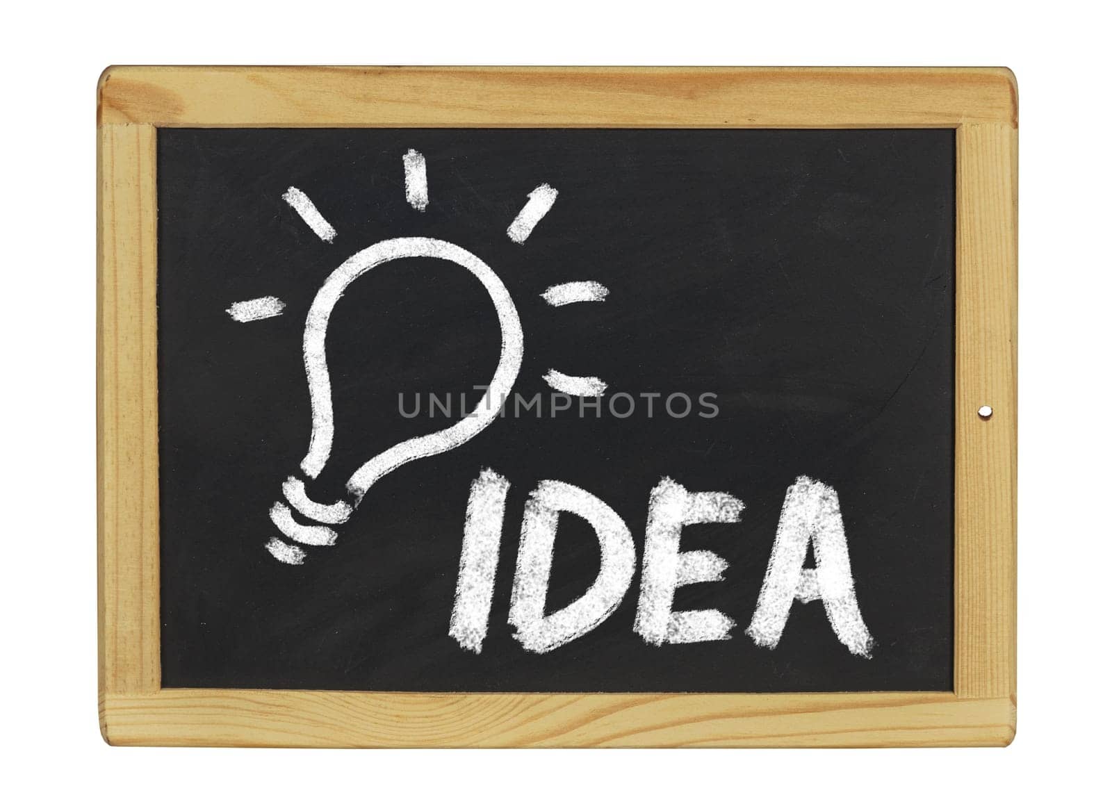 Idea written on a slate