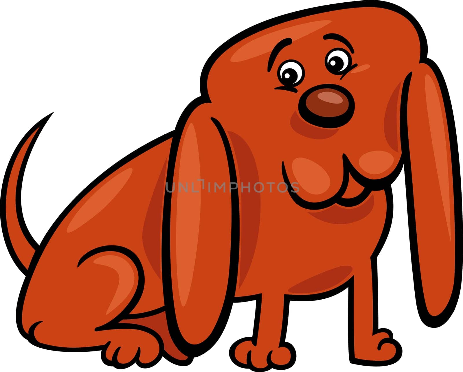 Cartoon Illustration of Funny Little Dog with Huge Ears