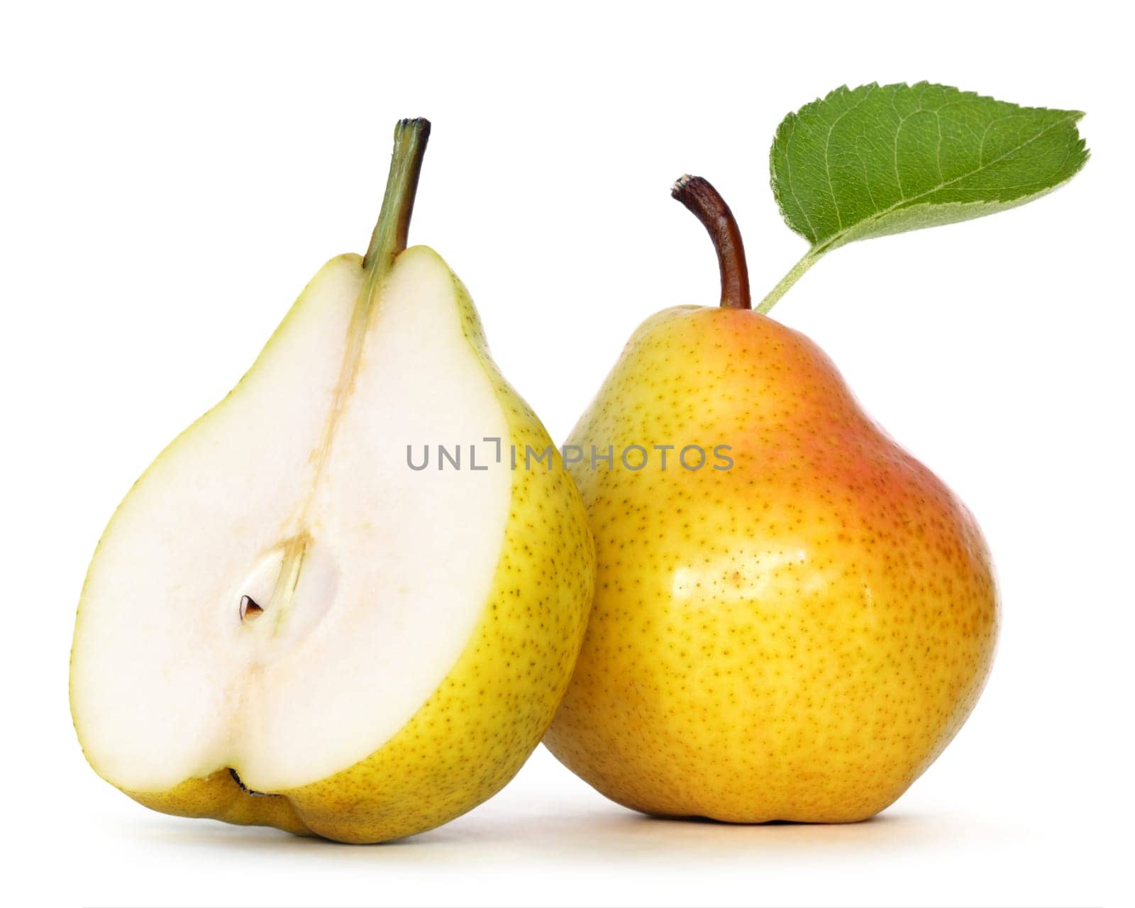 pears over white background