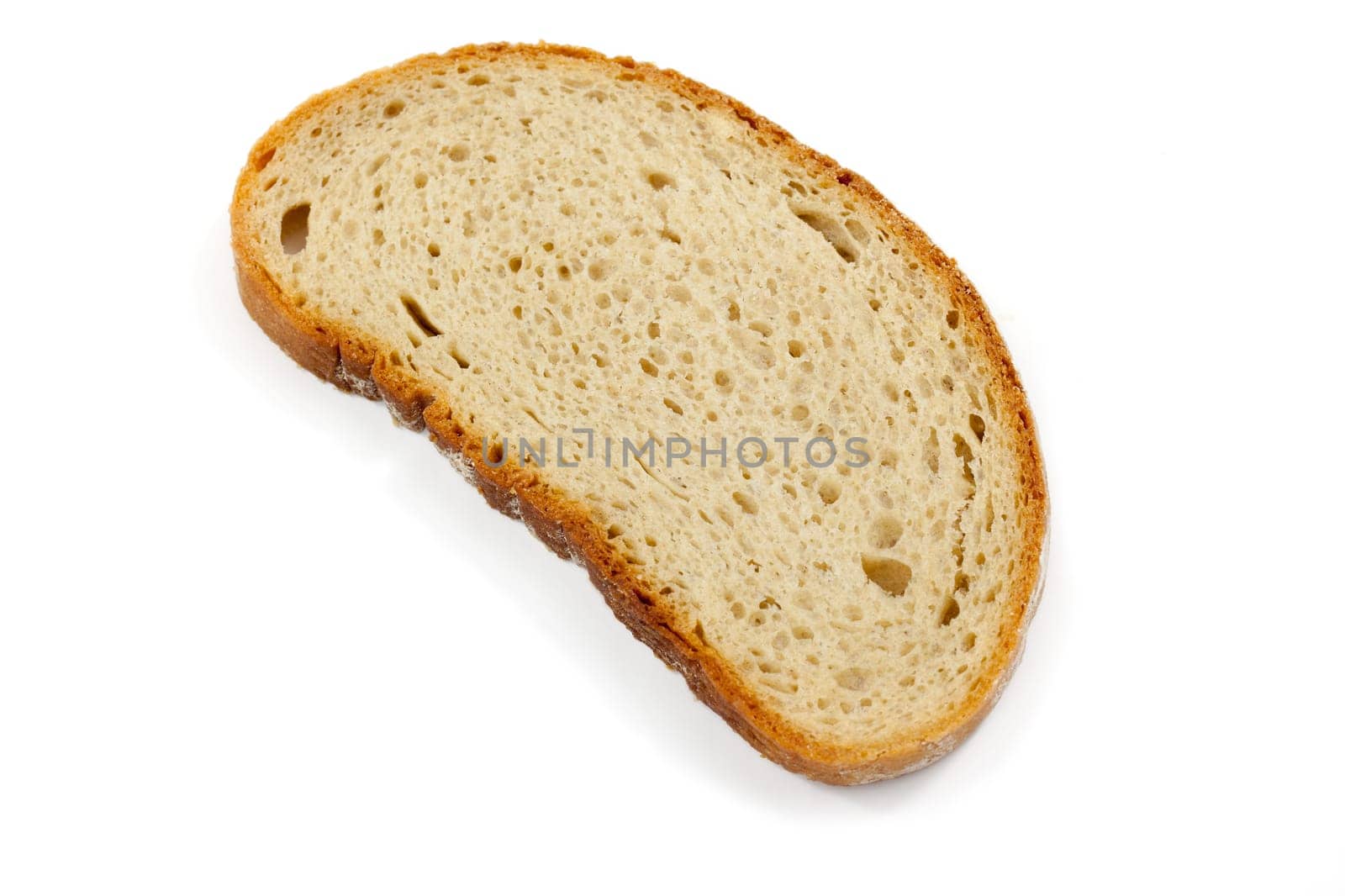 Bread,a slice of loaf on a white background