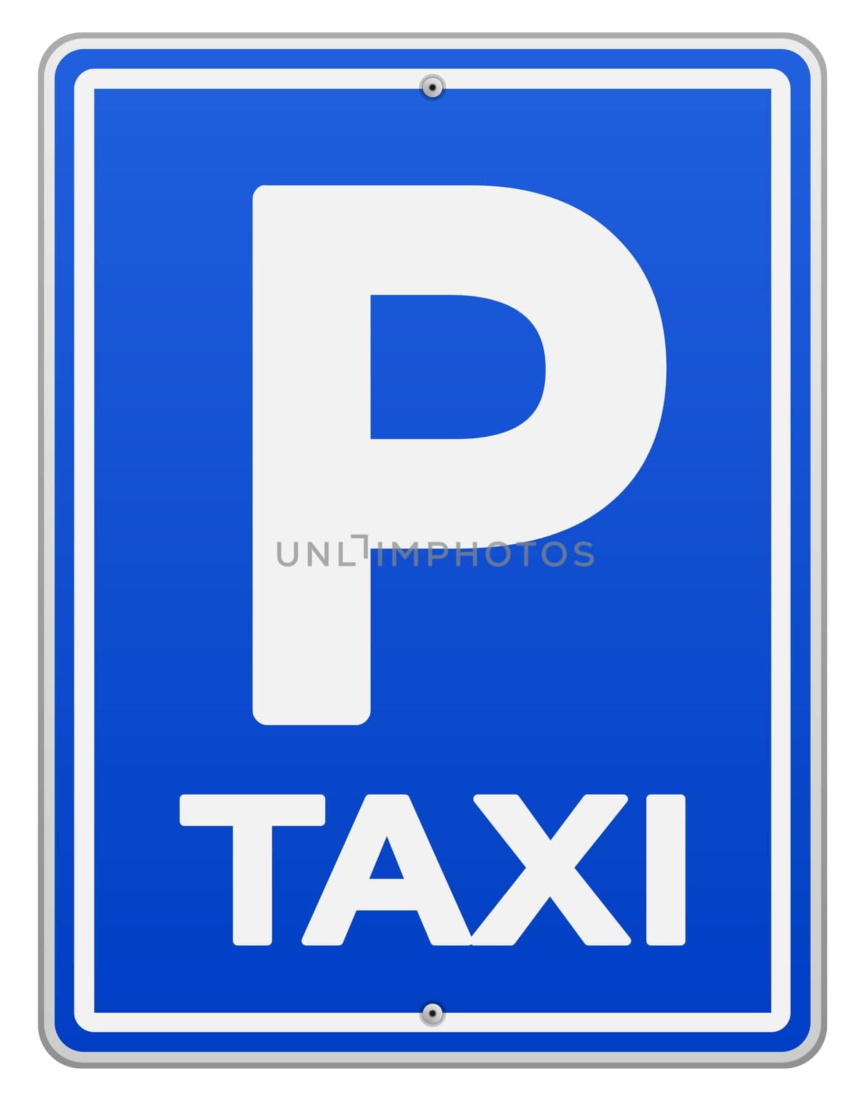 Parking Roadsign for Taxi Cars on blue background