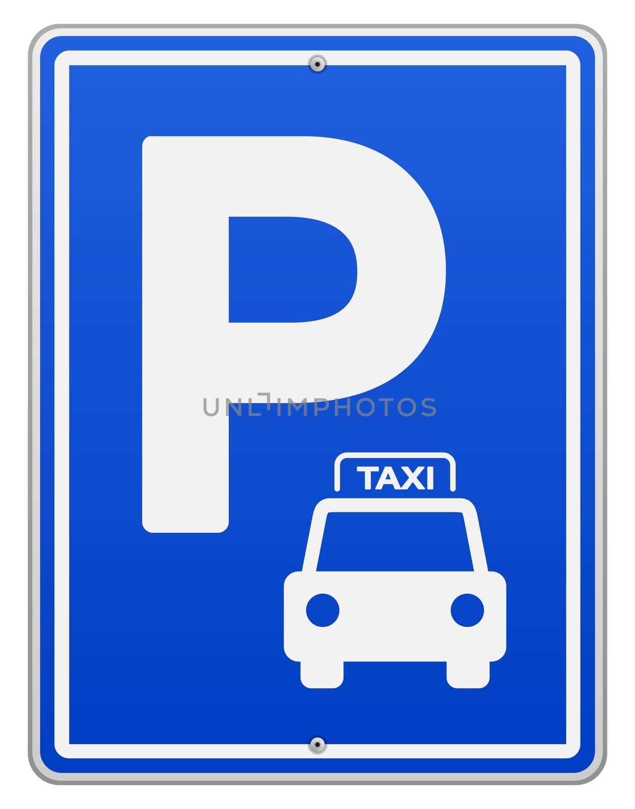 Taxi Cab Blue Road sign on shiny blue background