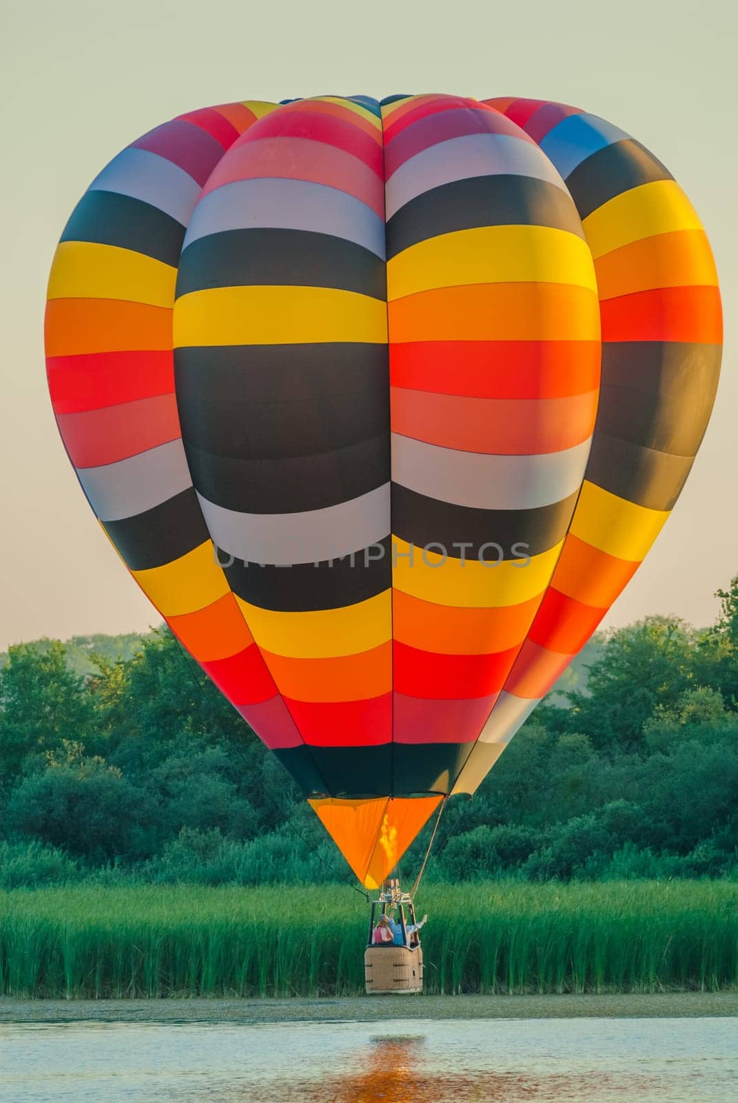 one Hot Air Balloon gathering in the countryside of France