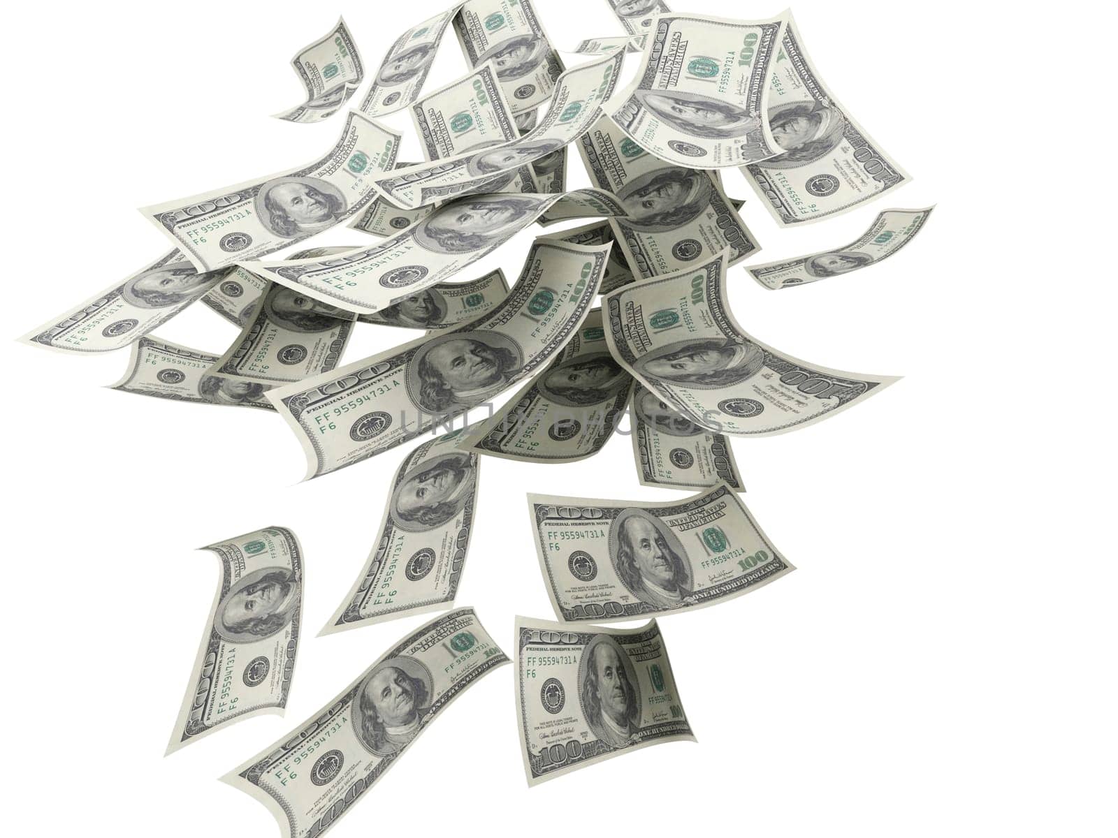 Falling Money $100 Bills