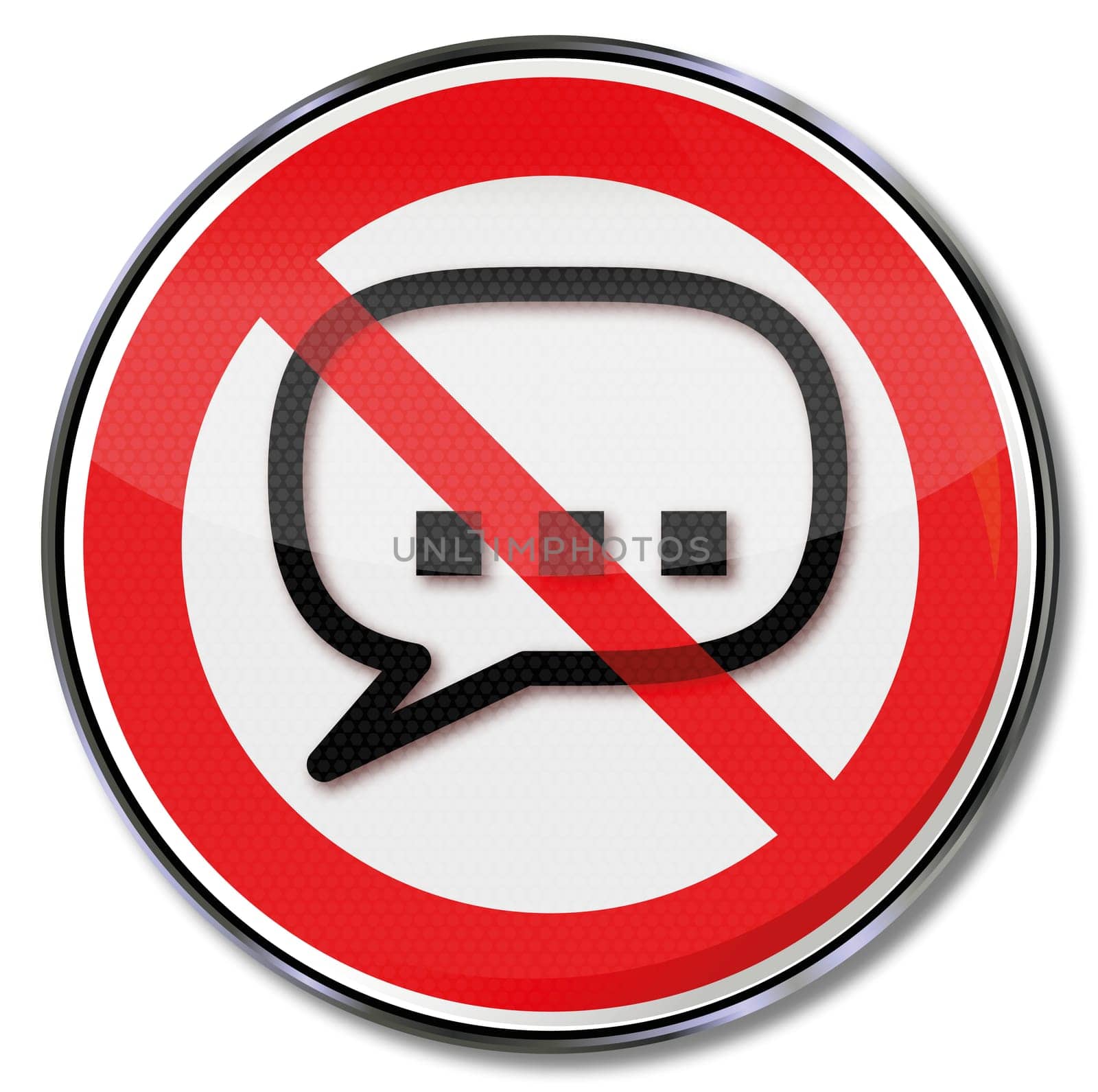 Prohibition sign speech and speech bubble