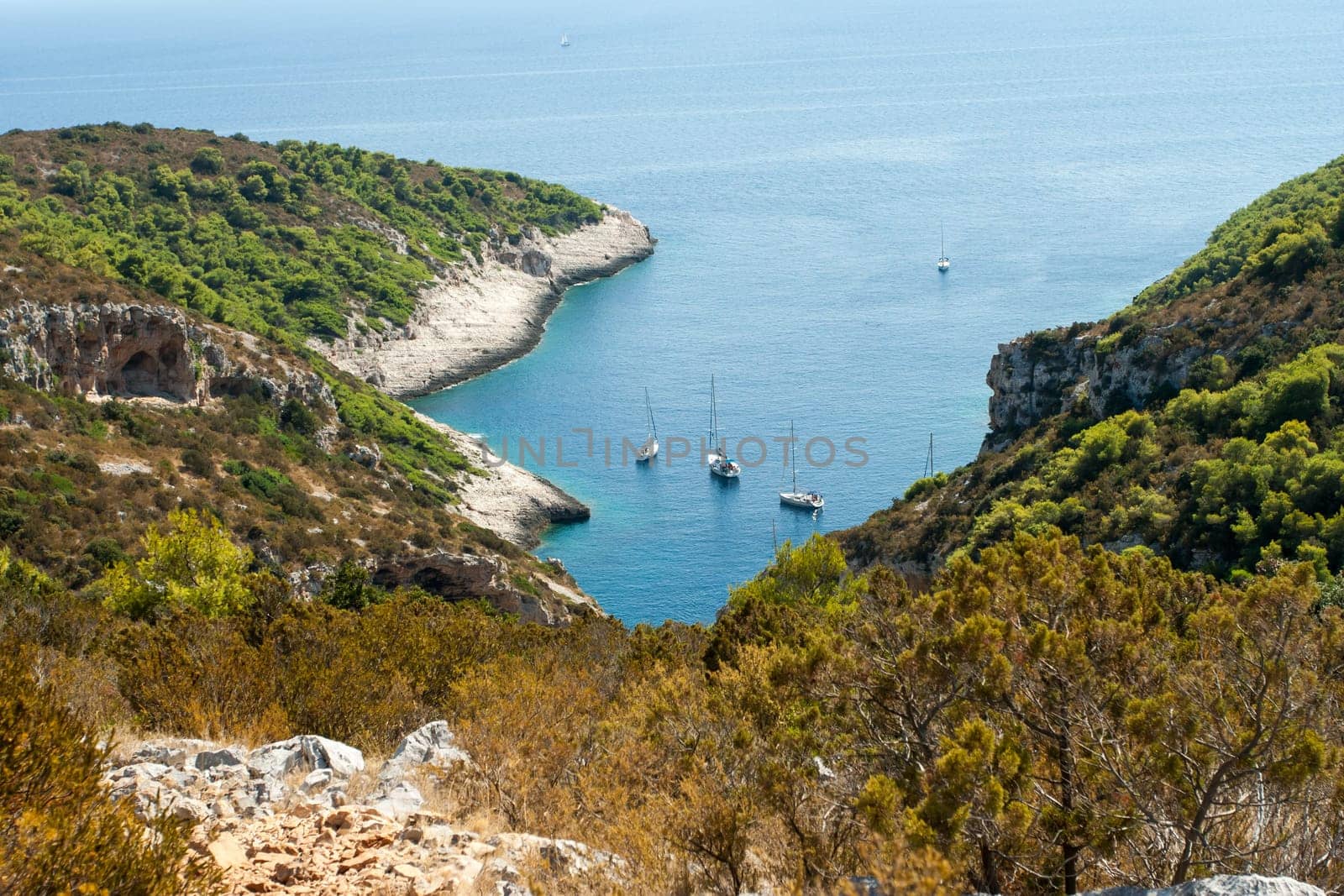 A scenic bay of Vis island in Croatia
