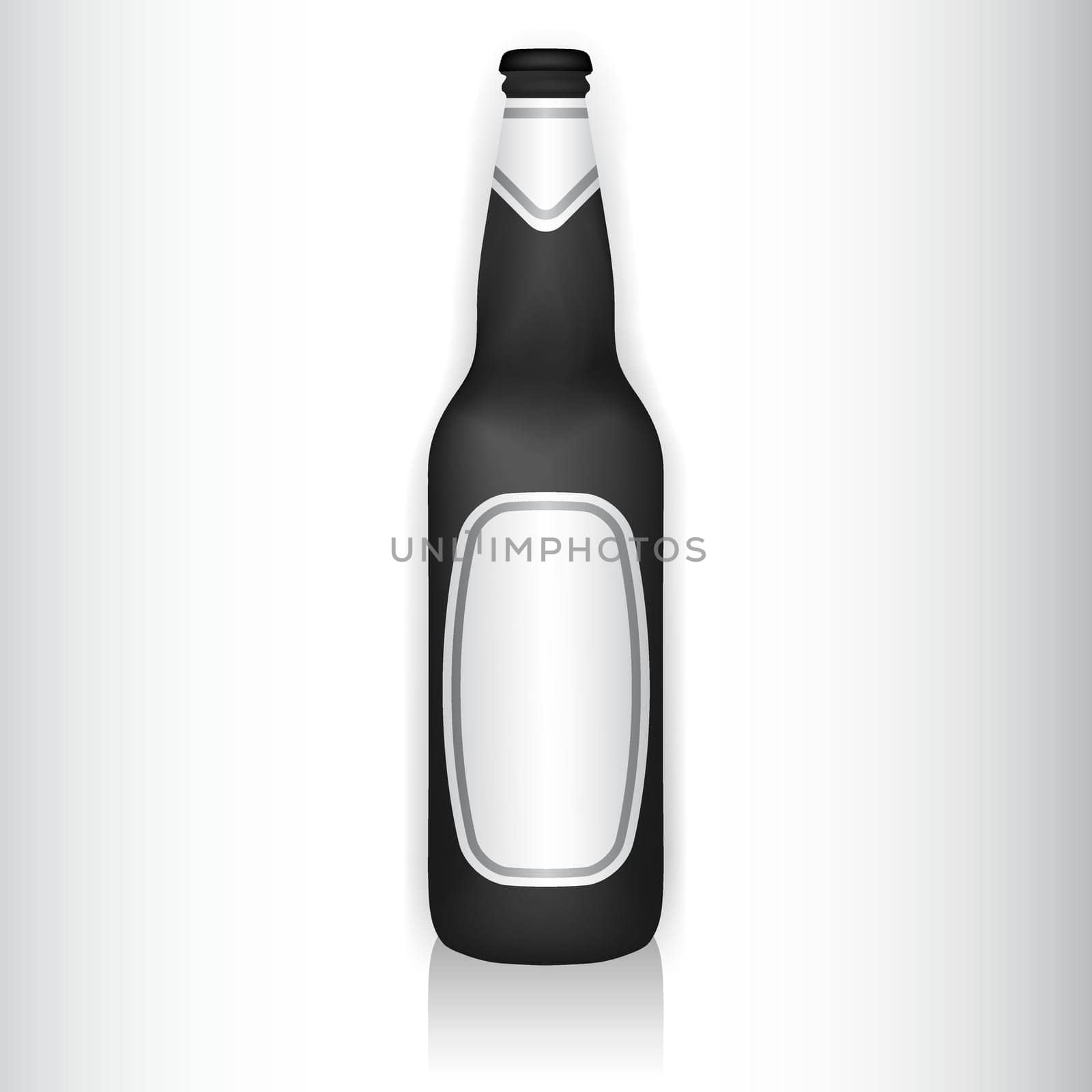 Vector illustration of a glass bottle with stickers