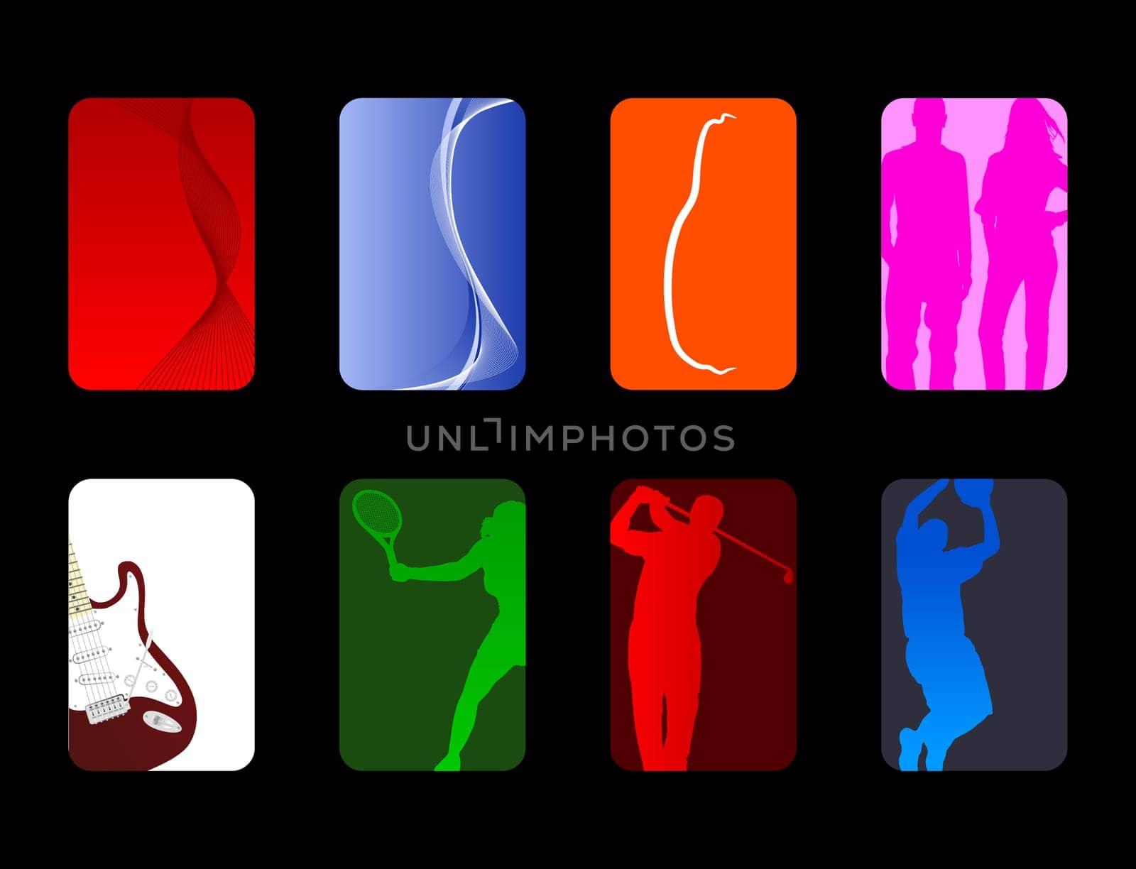Vector illustration of various business cards